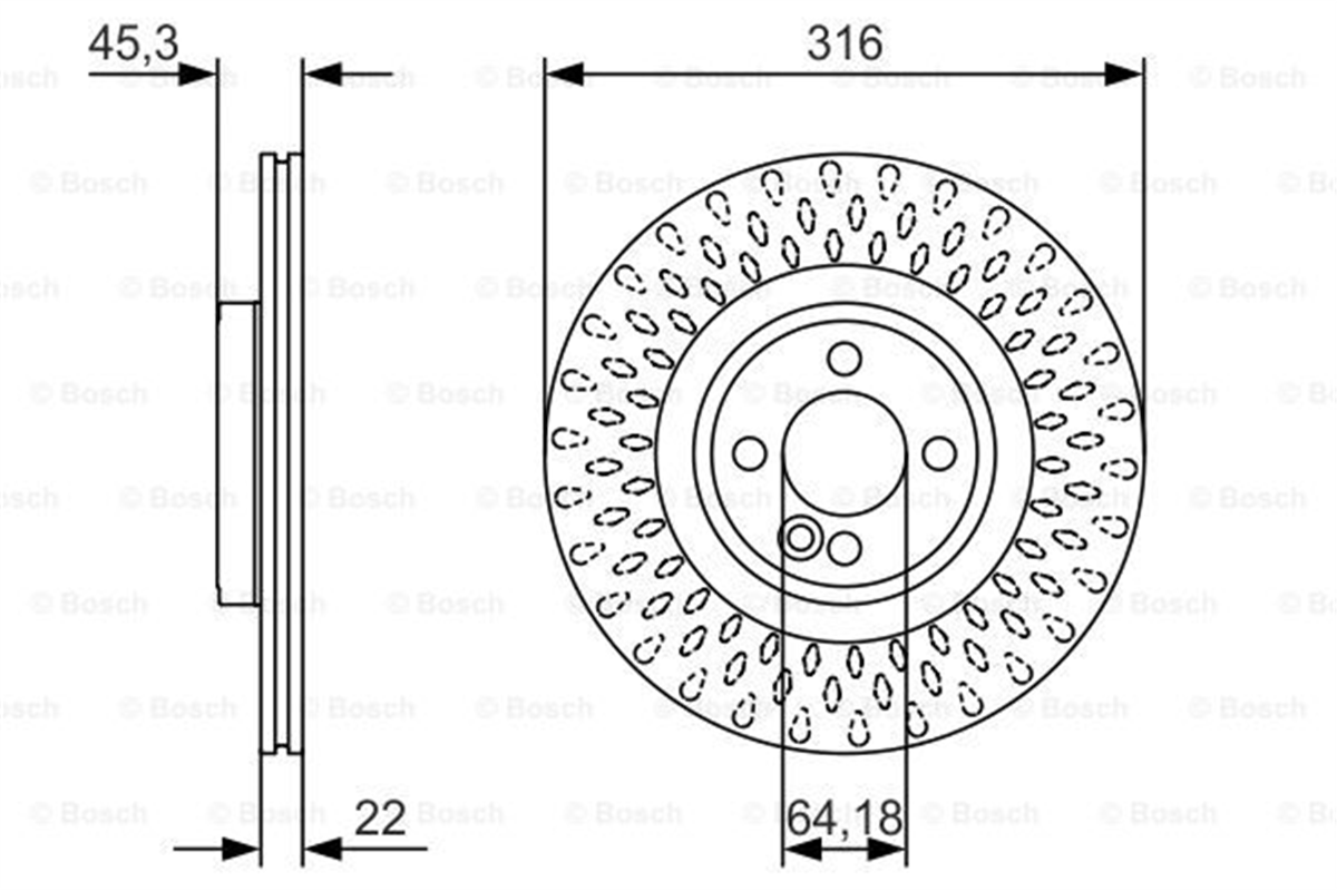BOSCH 0986479A07 - Fren Diski Ön - Bmw Mini R55-r56-r57-r58-r59