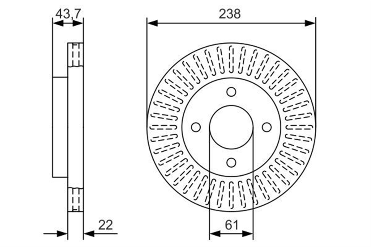 BOSCH 0986479A87 - Fren Diski Ön - Japon Tiida (c11) : Marc (k12) 06-10