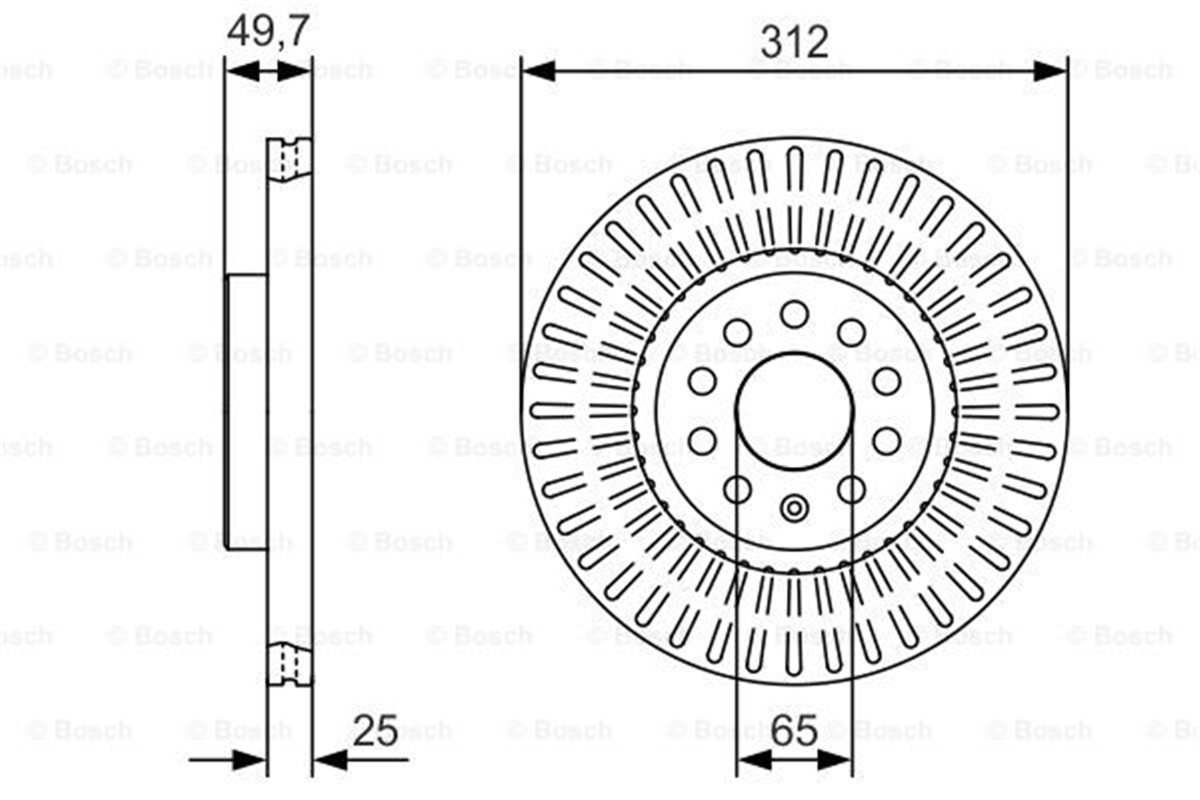 BOSCH 0986479C29 - Fren Diski Ön - Vw Passat-golf5-golf6-golf7-caddy-a3-leon