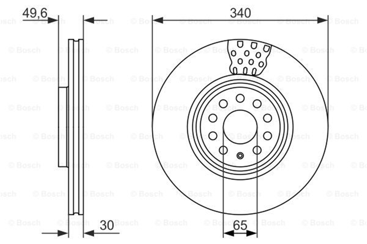 BOSCH 0986479C90 - Fren Diski Ön - Vw Golf7-passat-arteon-a3