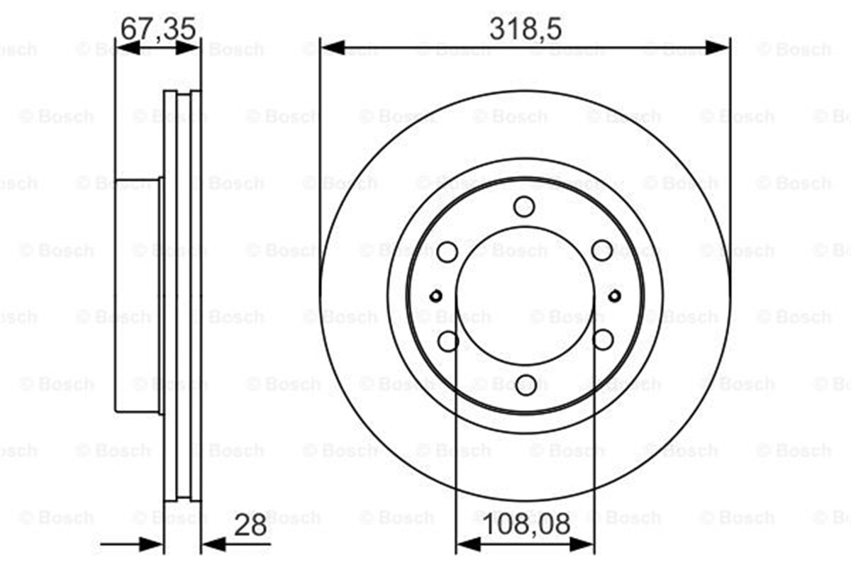 BOSCH 0986479R46 - Fren Diski Ön - Japon Hilux (kun26)