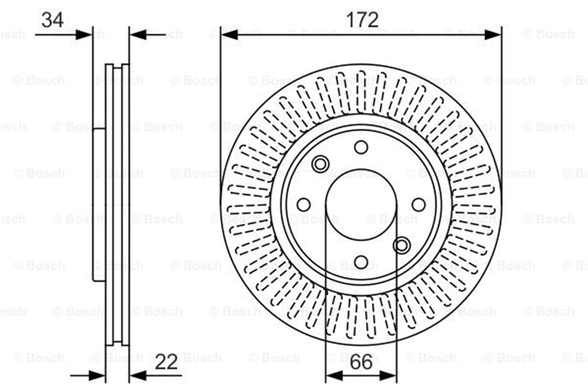 BOSCH 0986479R63 - Fren Diski Ön - Psa 301/307/207/208/partner/c-elysee/cactus/c3