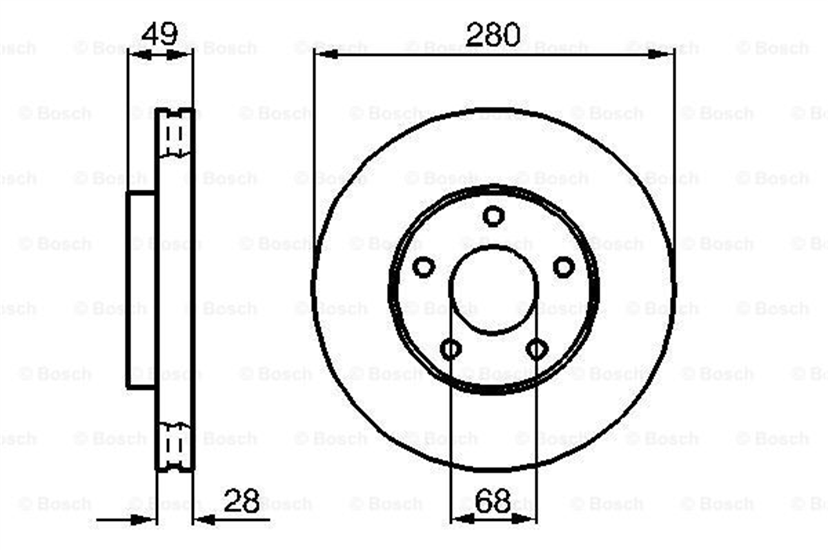 BOSCH 0986479R90 - Fren Diski Ön - Japon Primera (p12) : Xtrail (t30) 01-06 : Maxima (a33) 00-05