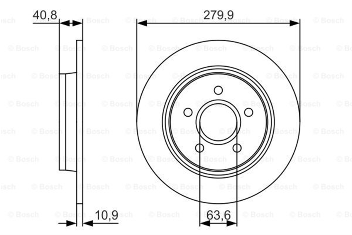 BOSCH 0986479S49 - Fren Diski Arka - Ford Focus/c-max/s40/v40