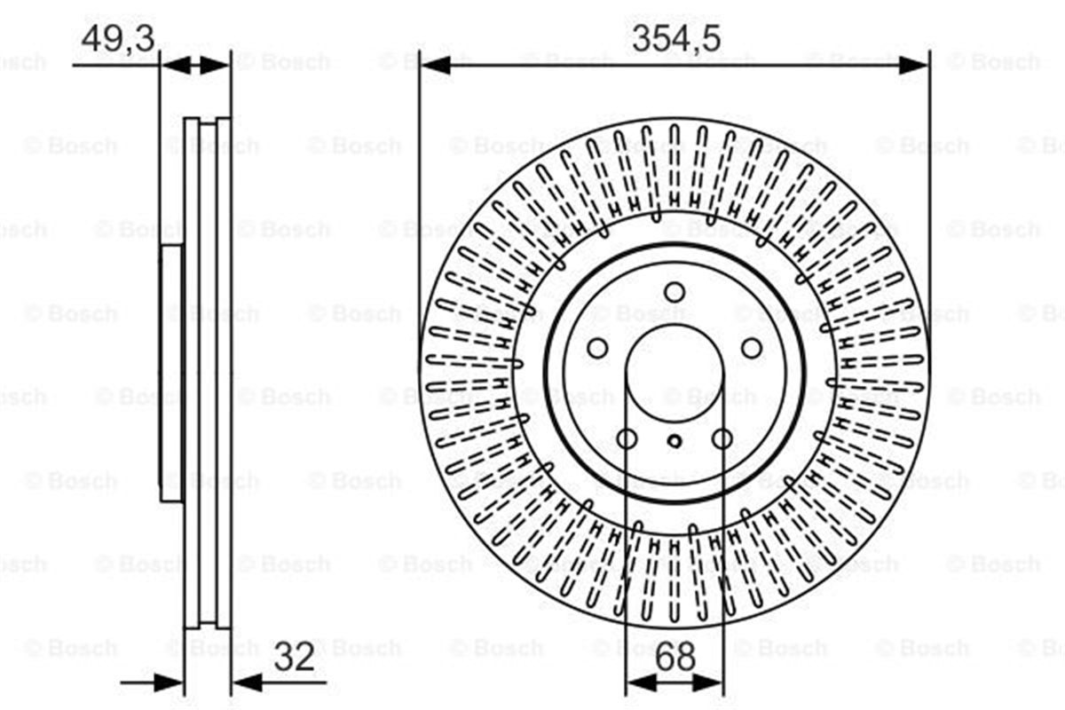 BOSCH 0986479T02 - Fren Diski Ön - Japon Fx (s51) Fx37/fx30d