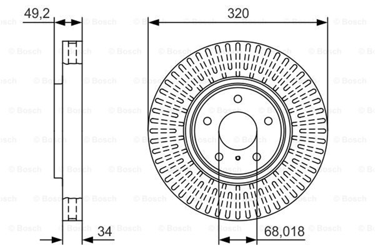 BOSCH 0986479T32 - Fren Diski Ön - Japon Fx (s50) Fx35/fx45