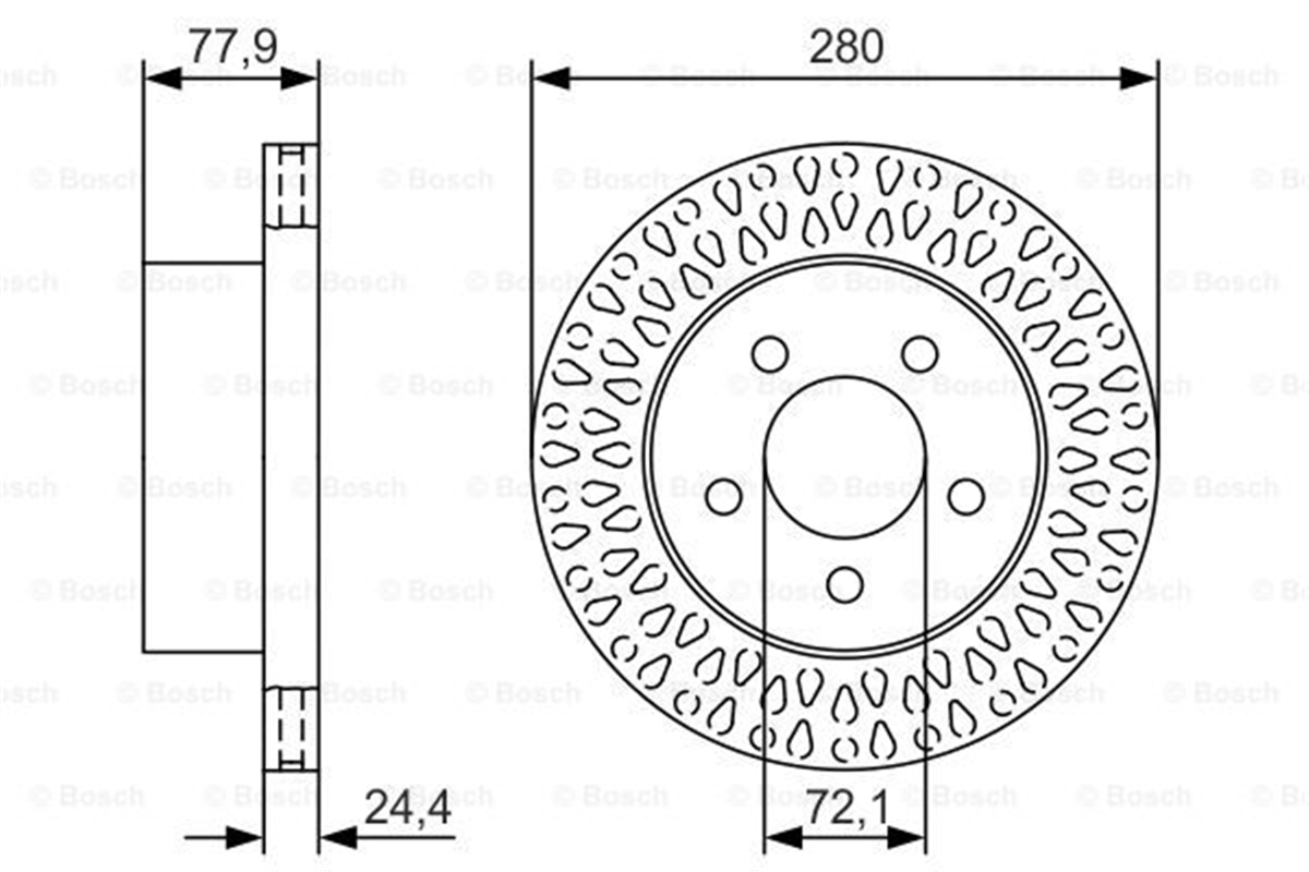 BOSCH 0986479U00 - Fren Diski Ön - Fiat Jeep Cherokee