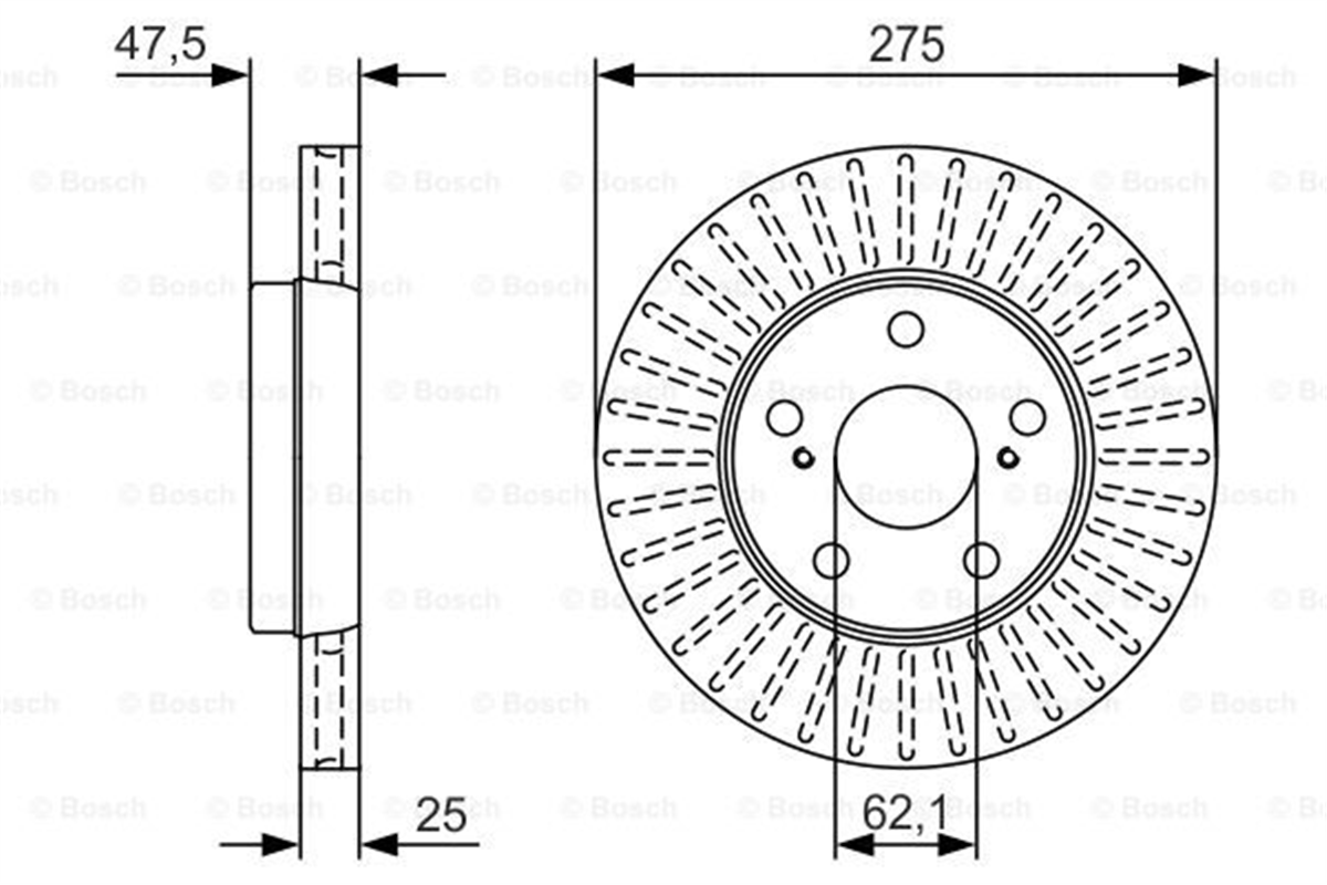 BOSCH 0986479U79 - Fren Diski Ön - Japon Crown (s15)