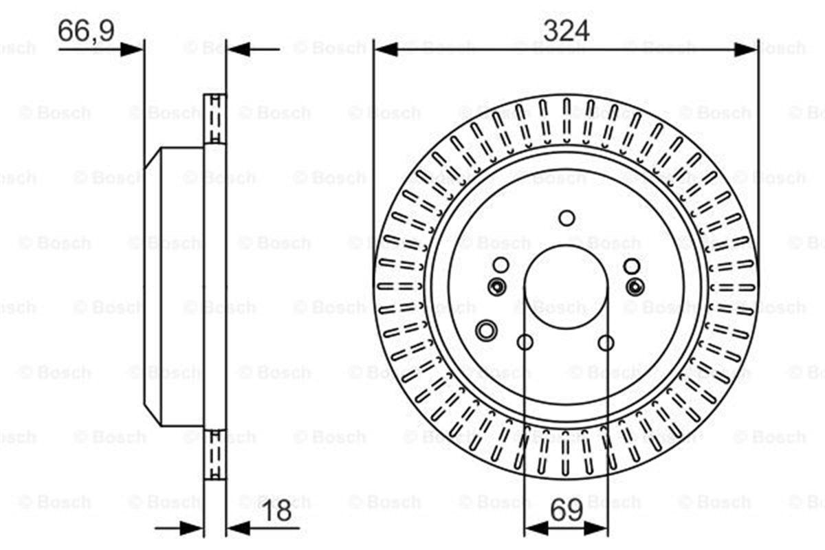BOSCH 0986479V10 - Fren Diski Arka - Kore Ix55