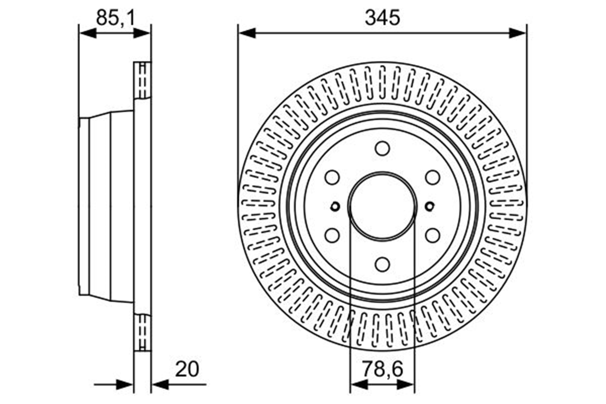 BOSCH 0986479W32 - Fren Diski Arka - Opel Silverado