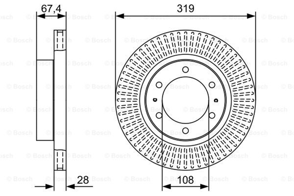 BOSCH 0986479W47 - Fren Diski Ön - Japon Hilux (gun135, Gun125, Gun126)