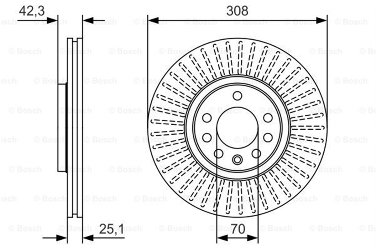 BOSCH 0986479W59 - Fren Diski Ön - Opel Corsa E Meriva B Corsa D Zafira B Astra H