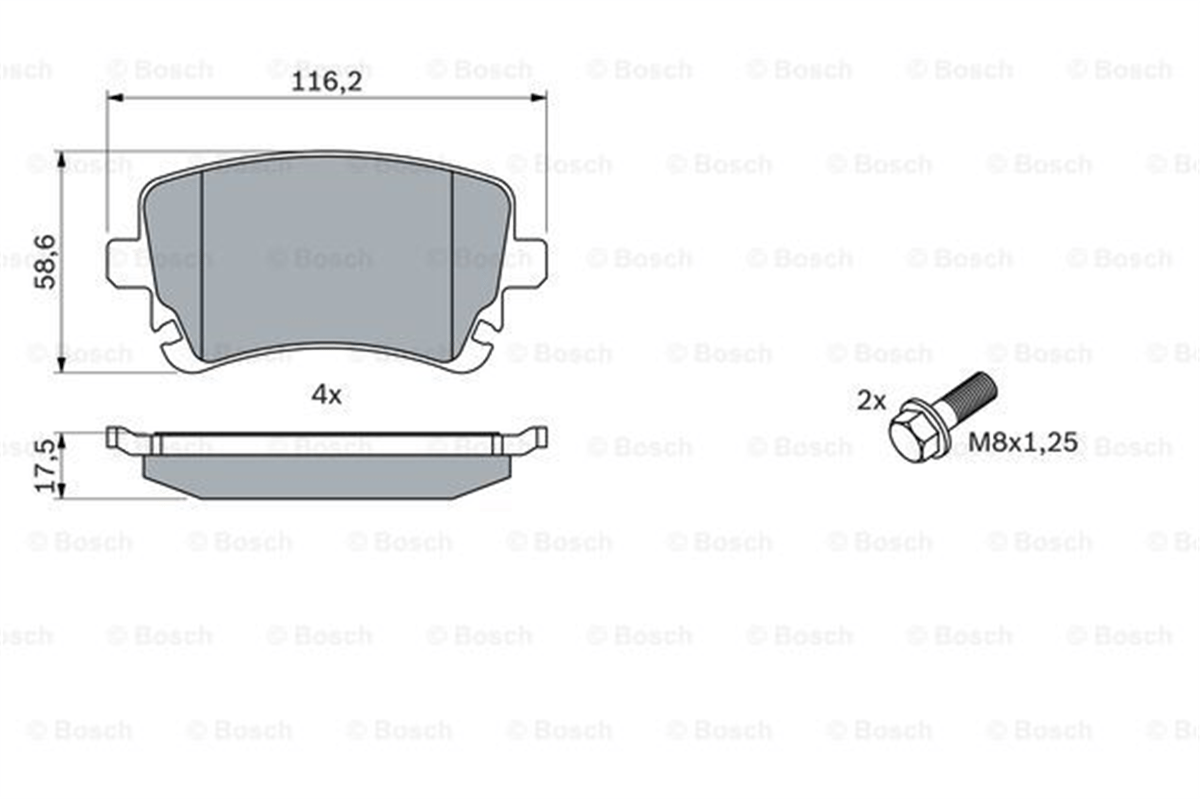 BOSCH 0986494303 - Fren Balatasi Arka - Vw T5-t6