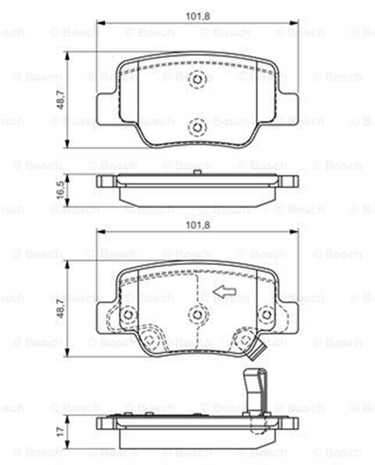 BOSCH 0986494404 - Fren Balatasi Arka - Japon Verso (r2)