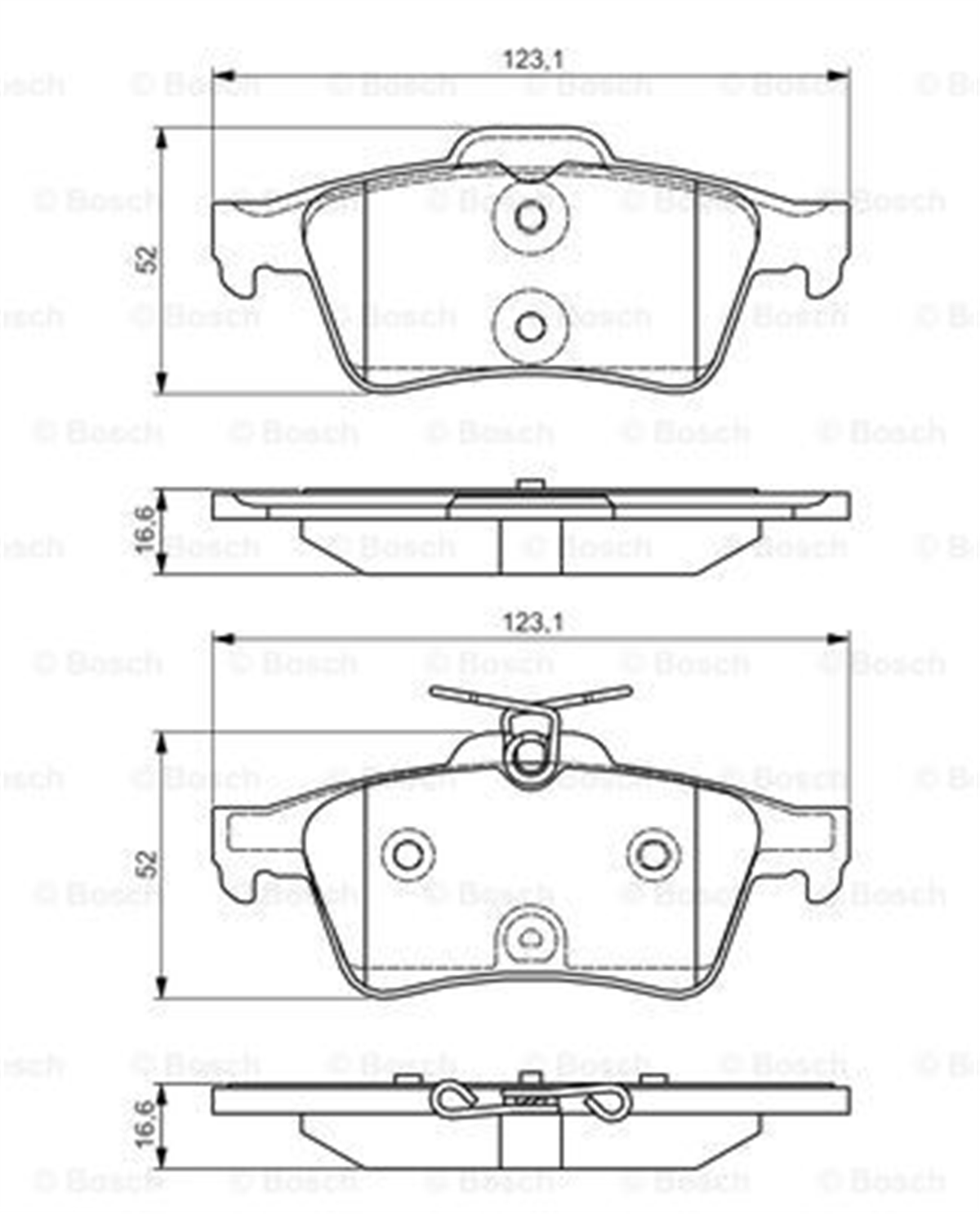 BOSCH 0986494528 - Fren Balatasi Arka - Ford Focus/vectra C/citroen / Ford/ Mazda/ Renault / Saab / Volvo