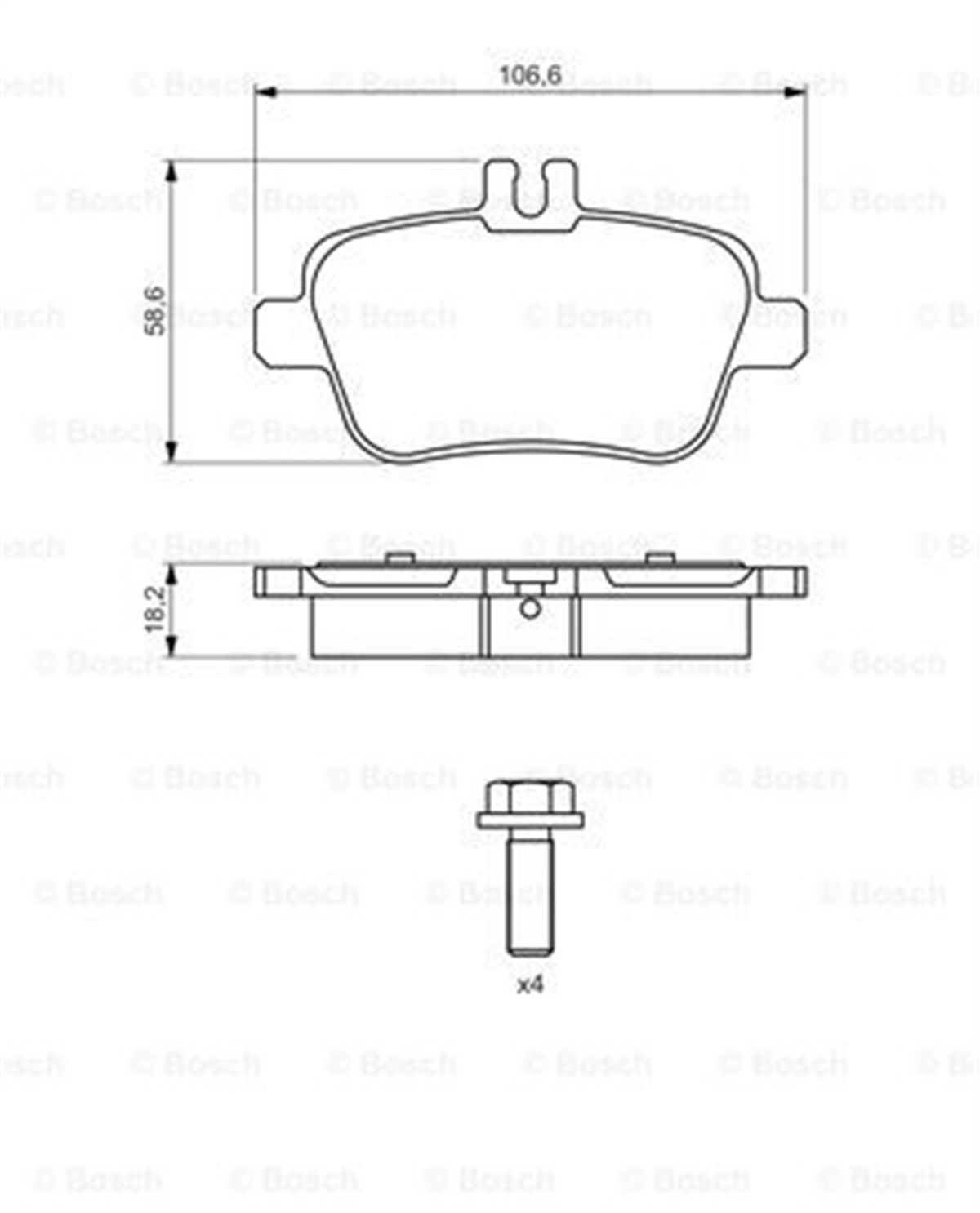 BOSCH 0986494664 - Fren Balatasi Arka - Mercedes W176-246-117 Cla