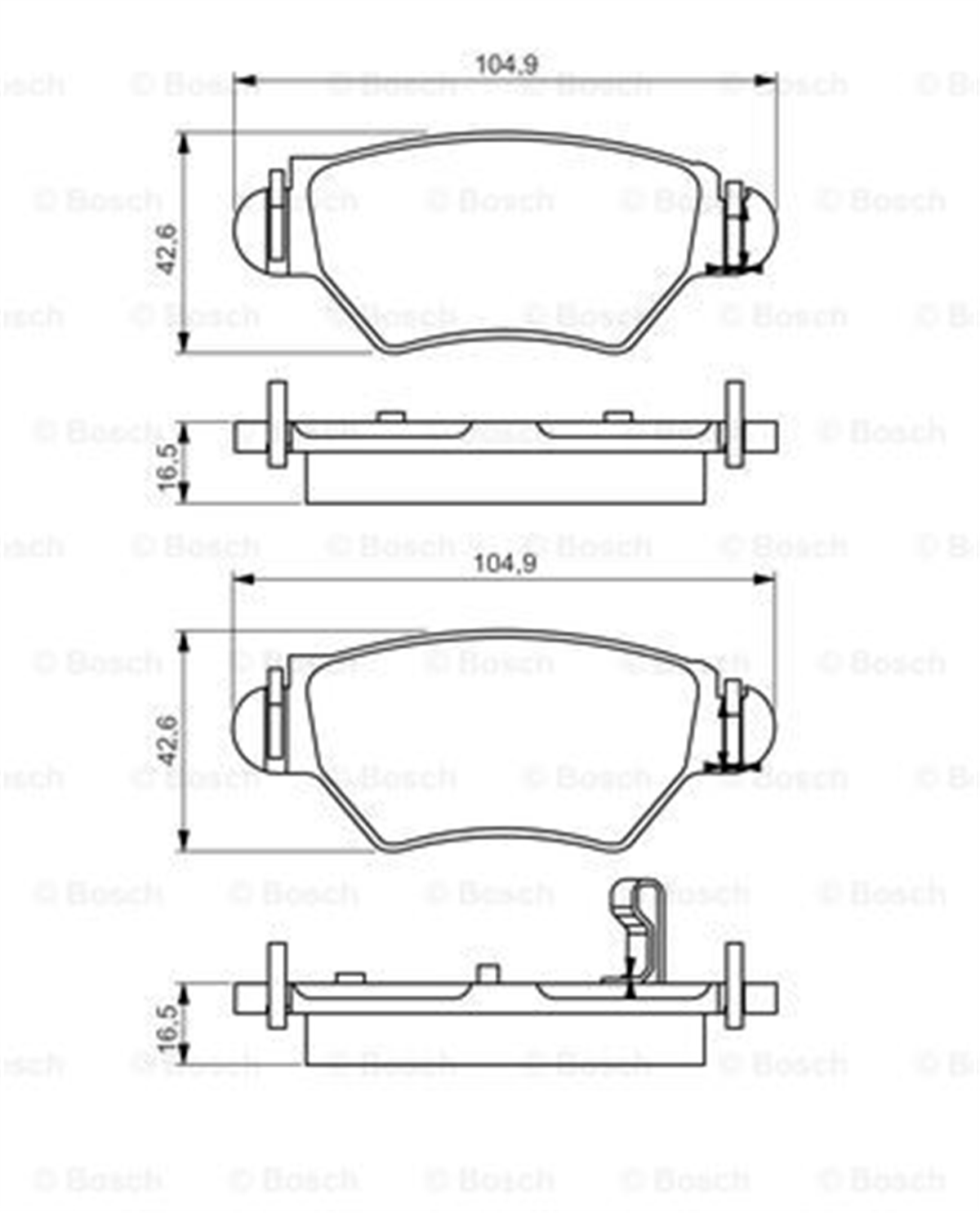 BOSCH 0986495250 - Fren Balatasi Arka - Opel Astra G Zafira A