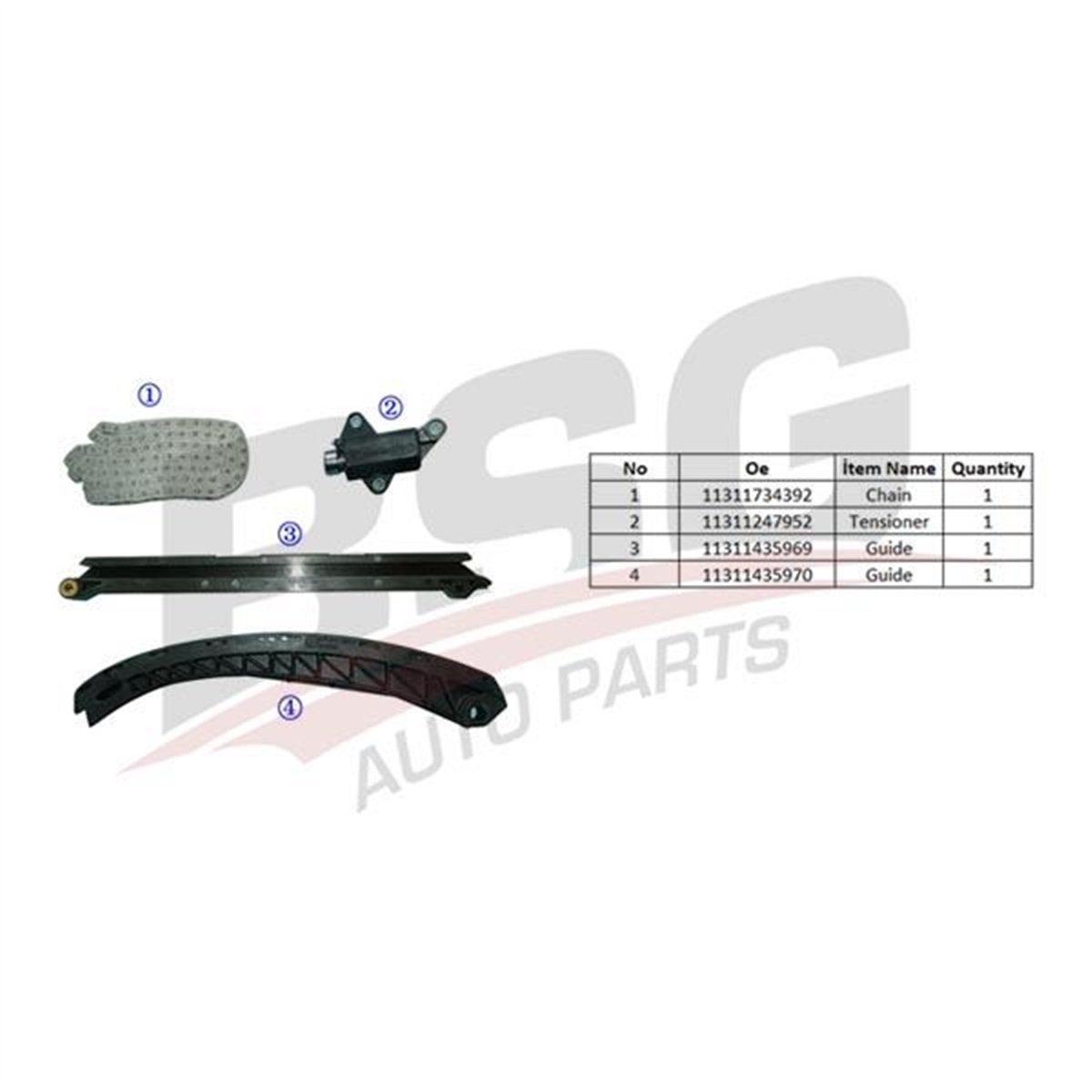 BSG 15-102-004 - Eksantrik Zincir Seti - Bmw E36-e46