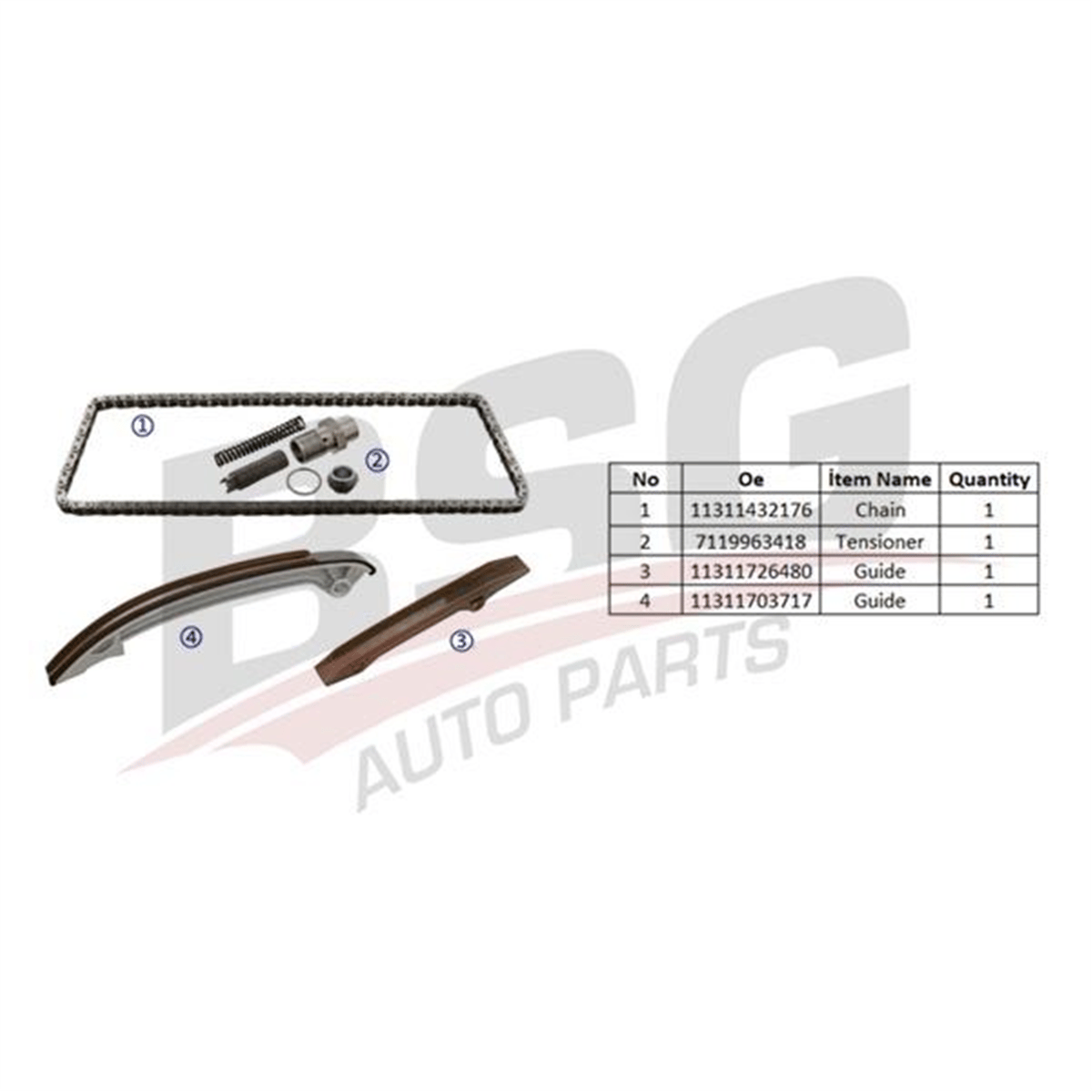 BSG 15-102-005 - Eksantrik Zincir Seti - Bmw E34-e36