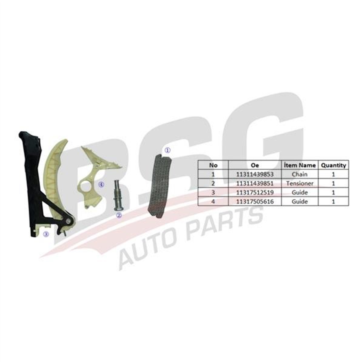 BSG 15-102-015 - Eksantrik Zincir Seti - Bmw E46-e81-e87-e87 Lci-e90