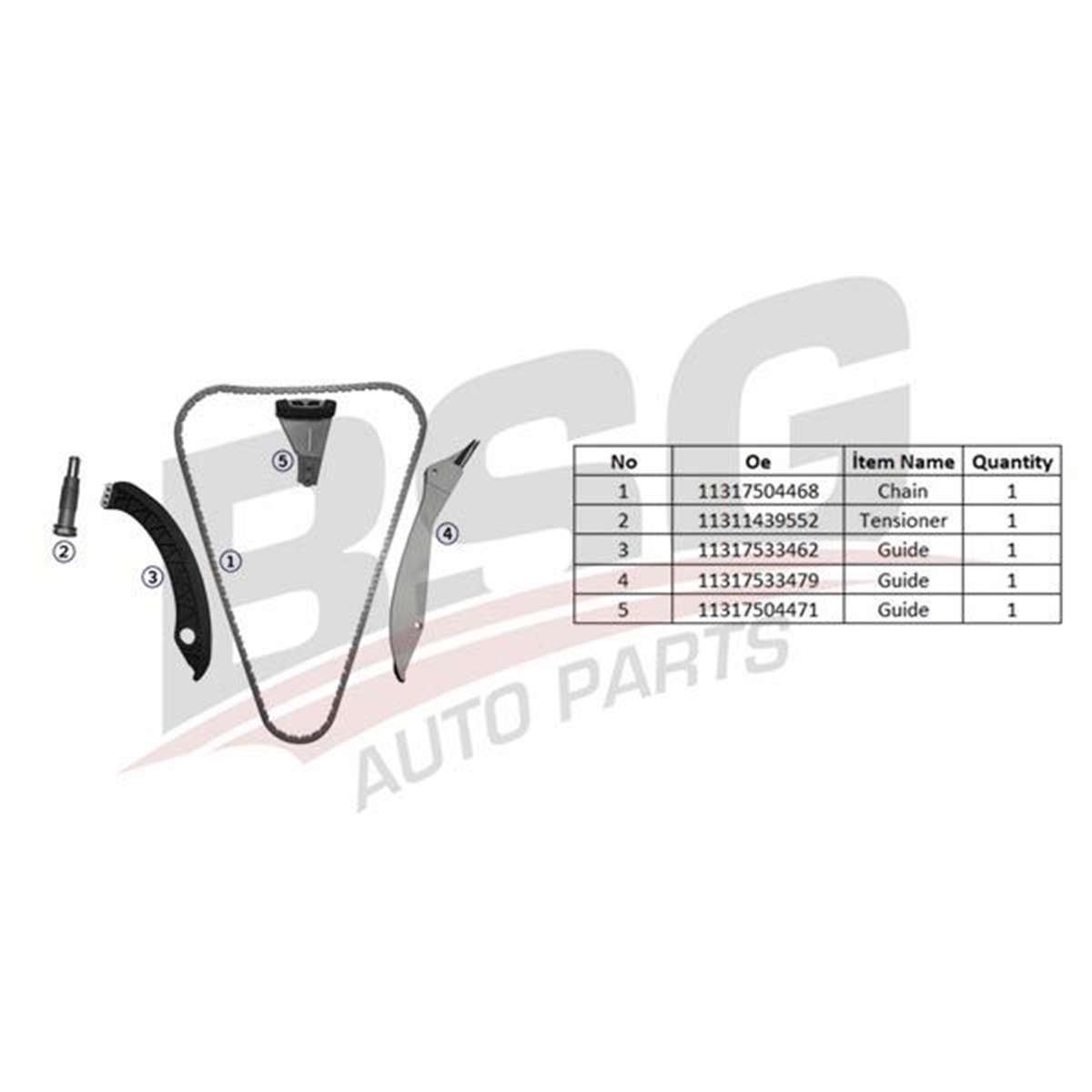 BSG 15-102-023 - Eksantrik Zincir Seti - Bmw E60-e61-e63-e64-e65-e66-x5 E53-x5 E70