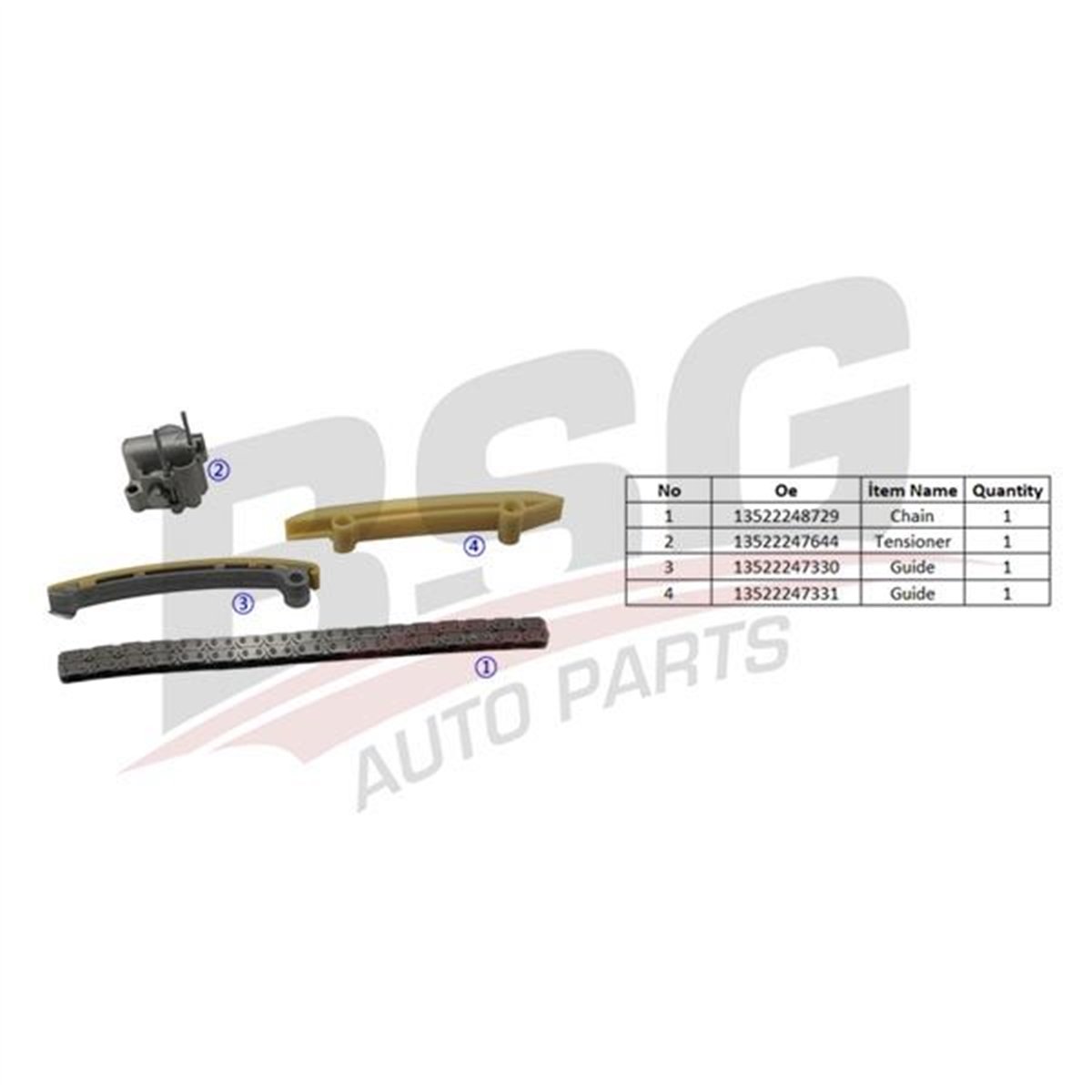 BSG 15-102-026 - Eksantrik Zincir Seti - Bmw E38-e39-e46-x5 E53 Freelander 1 Range Rover Iii