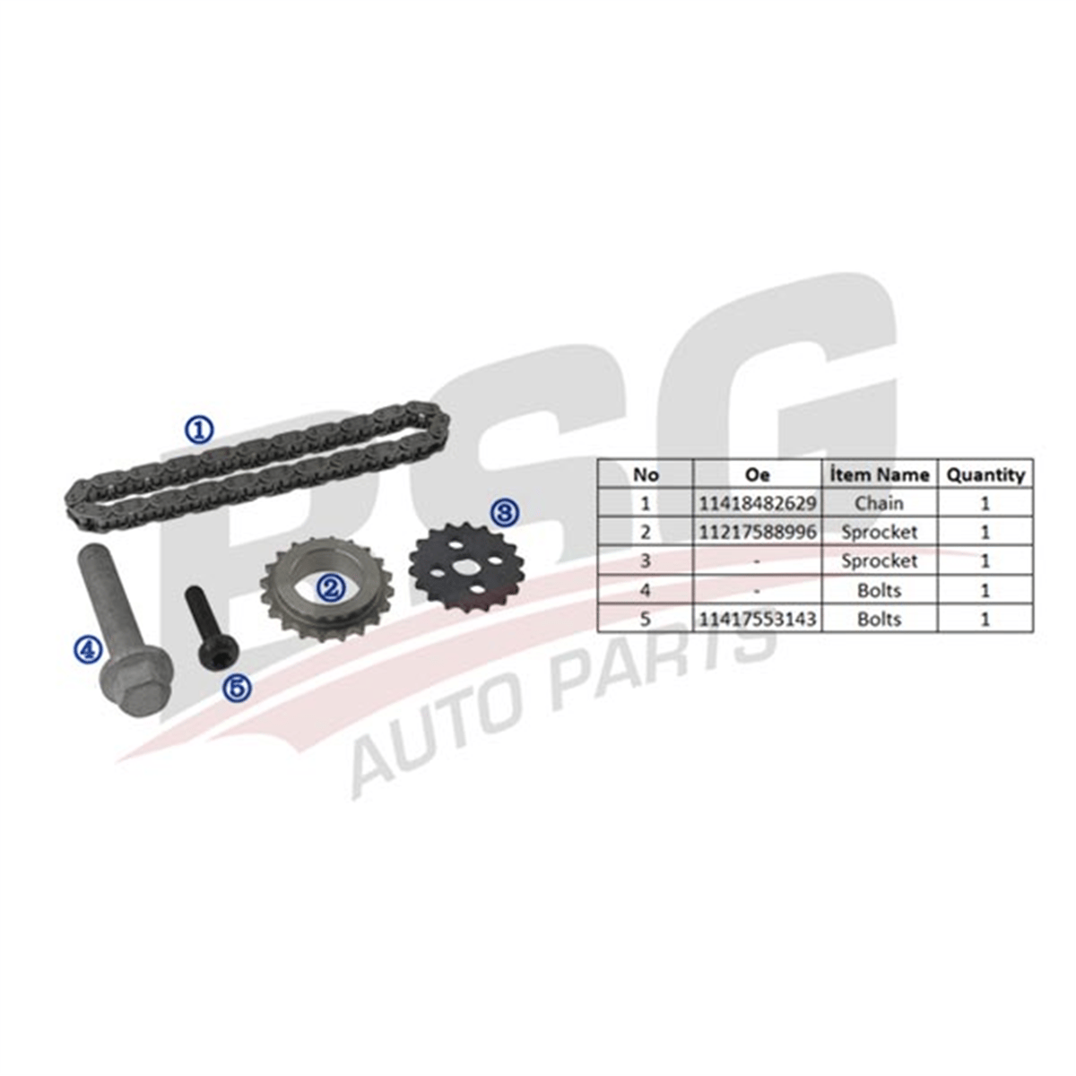 BSG 15-102-045 - Yag Pompa Zincir Seti - Bmw F20-f21-f30-f31-f35