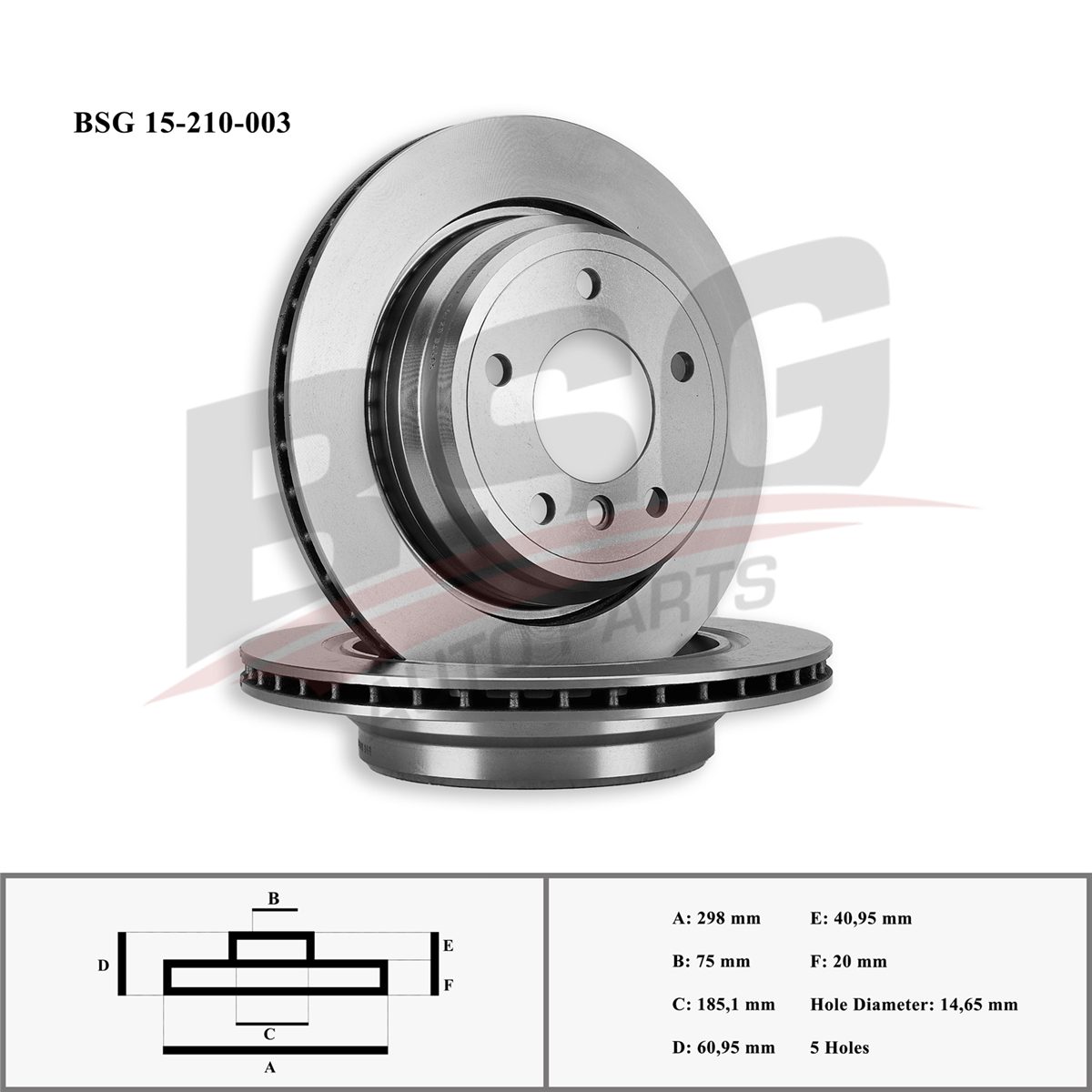 BSG 15-210-003 - Fren Diski Arka - Bmw E39
