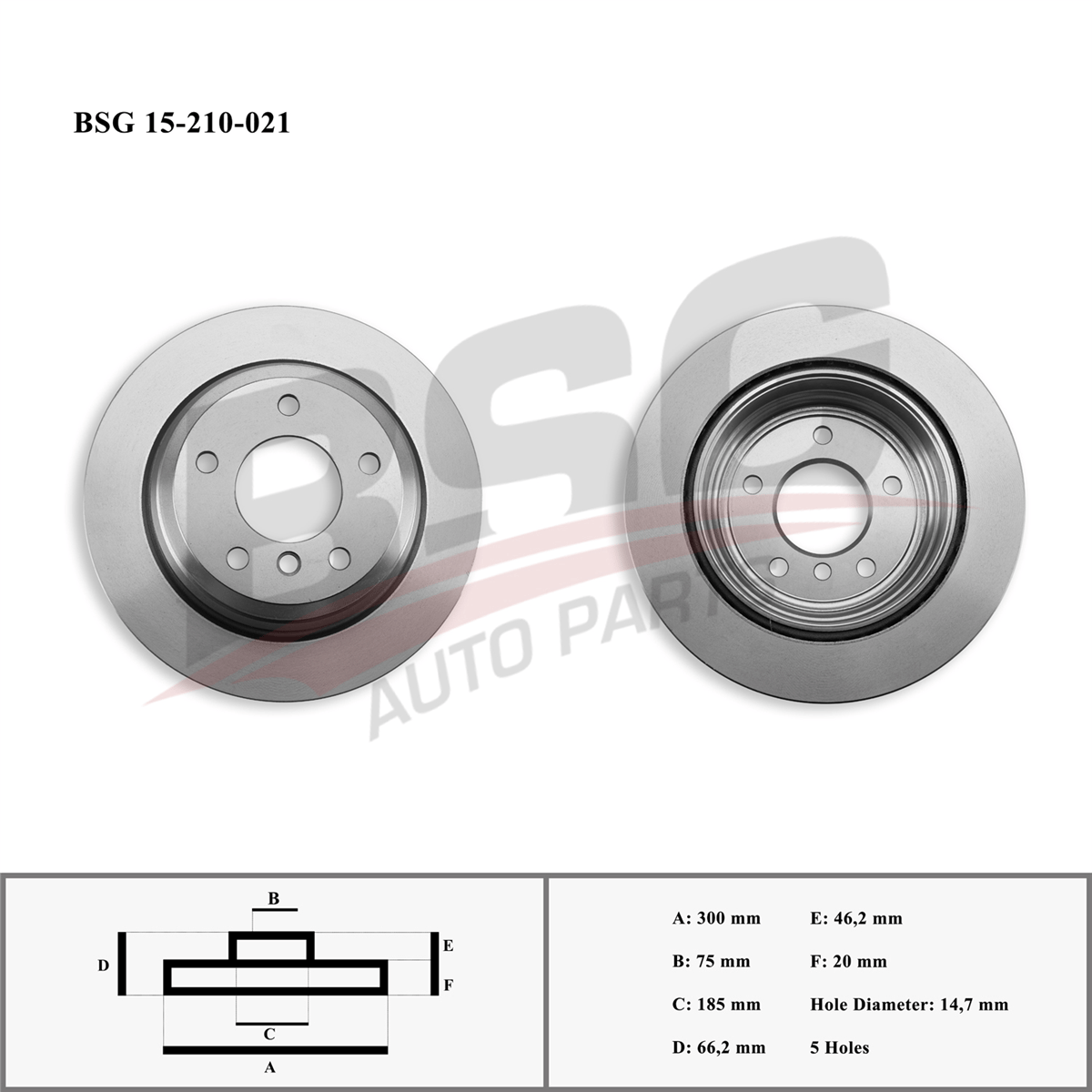 BSG 15-210-021 - Fren Diski Arka - Bmw E81-e87-e87lci-e82-e90