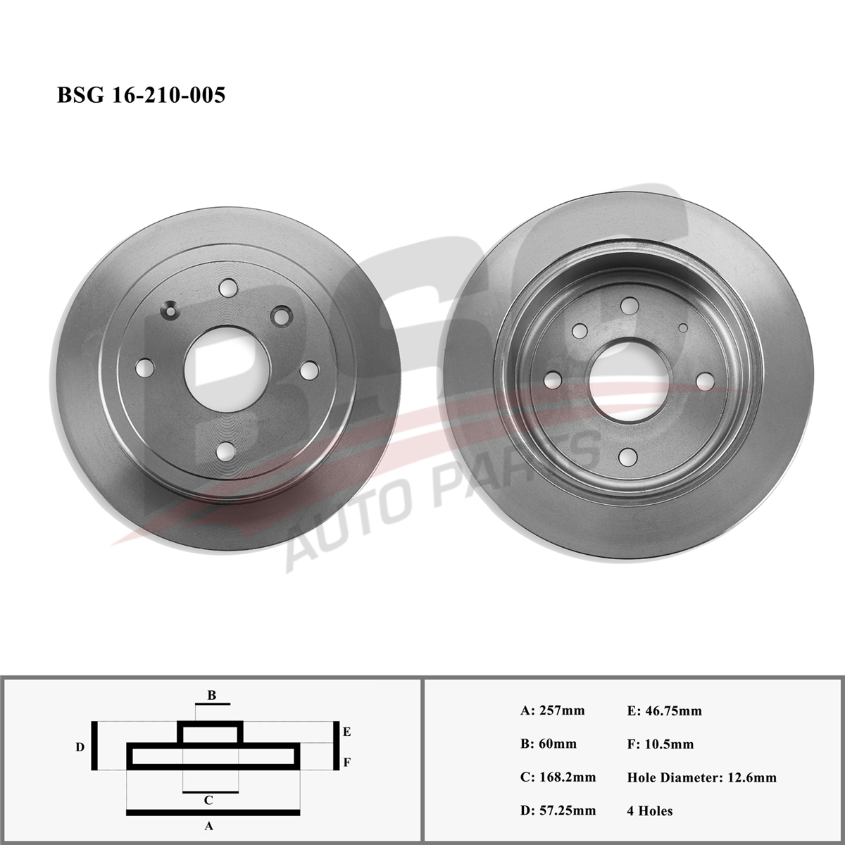 BSG 16-210-005 - Fren Diski Arka - Opel Lacetti