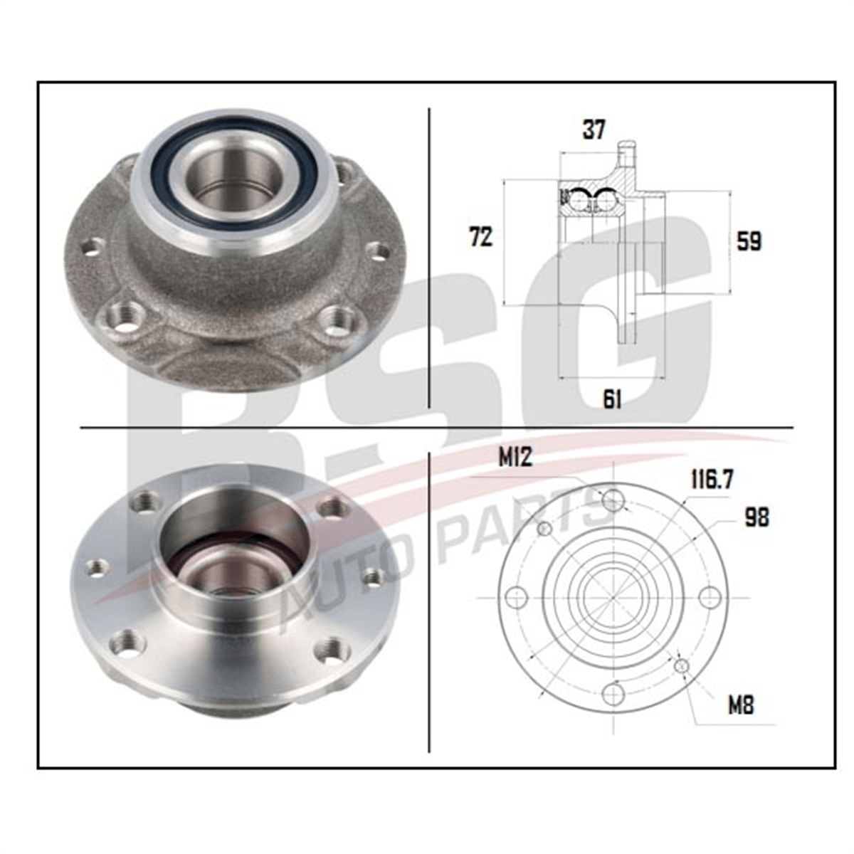 BSG 25-600-001 - Porya Arka - Fiat Albea/palio/linea/doblo/tpsx/uno