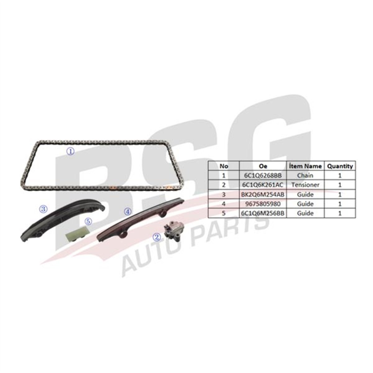 BSG 30-102-005 - Eksantrik Zincir Seti - Ford Transit V347/v362/v348/jumper-3 /boxer-3