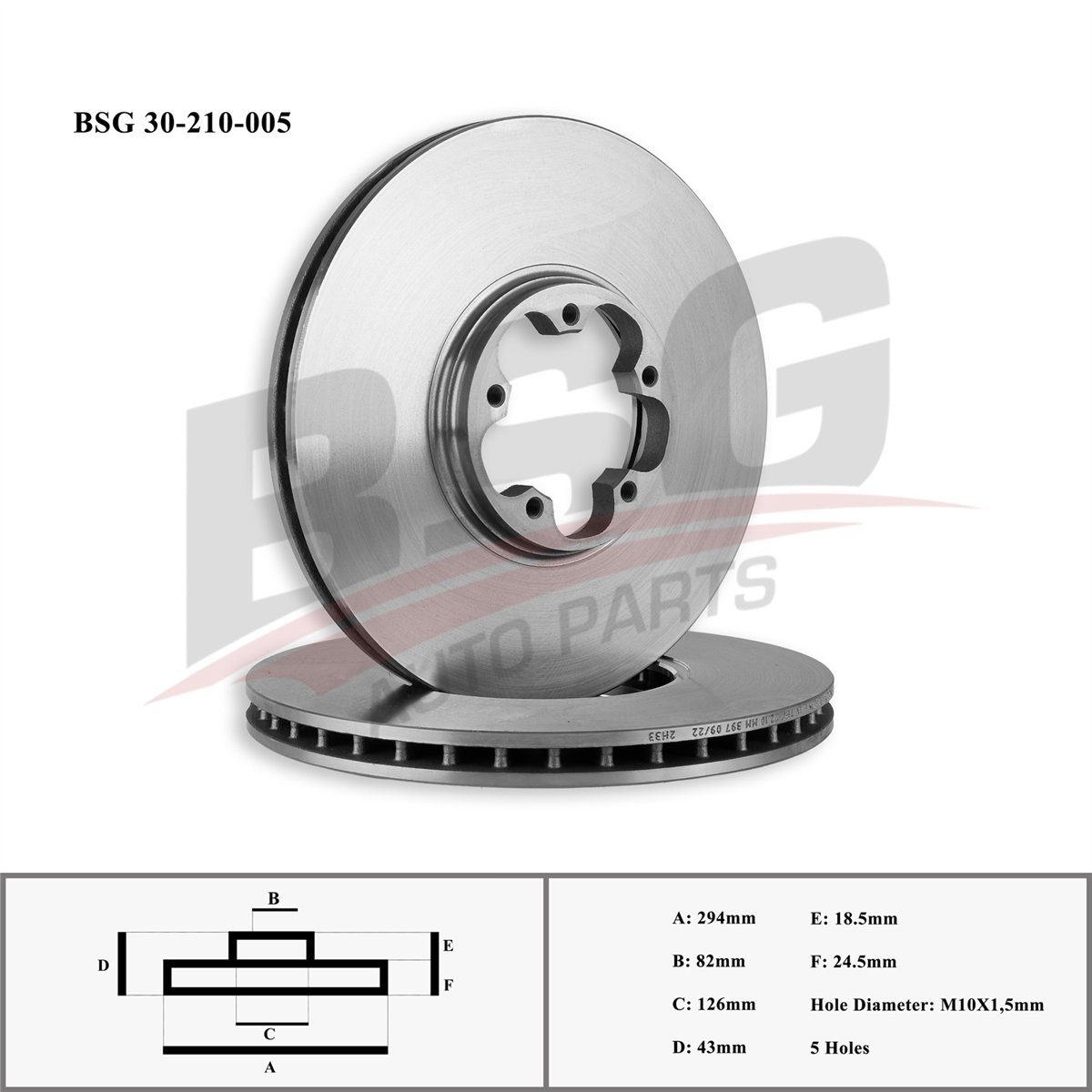 BSG 30-210-005 - Fren Diski Ön - Ford Transit V184