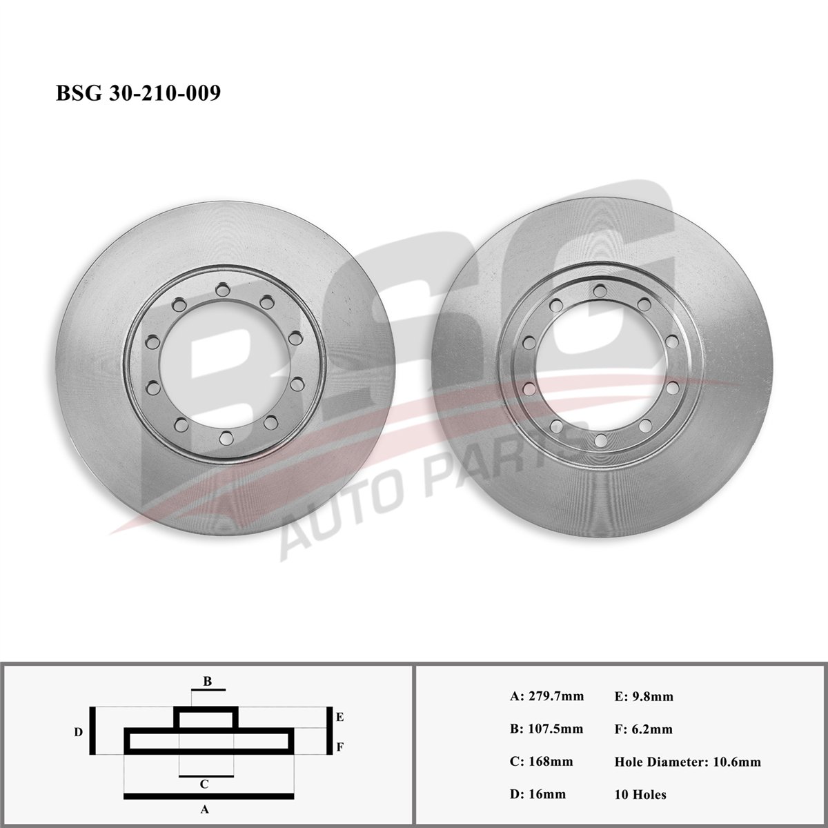 BSG 30-210-009 - Fren Diski Arka - Ford Transit V-347