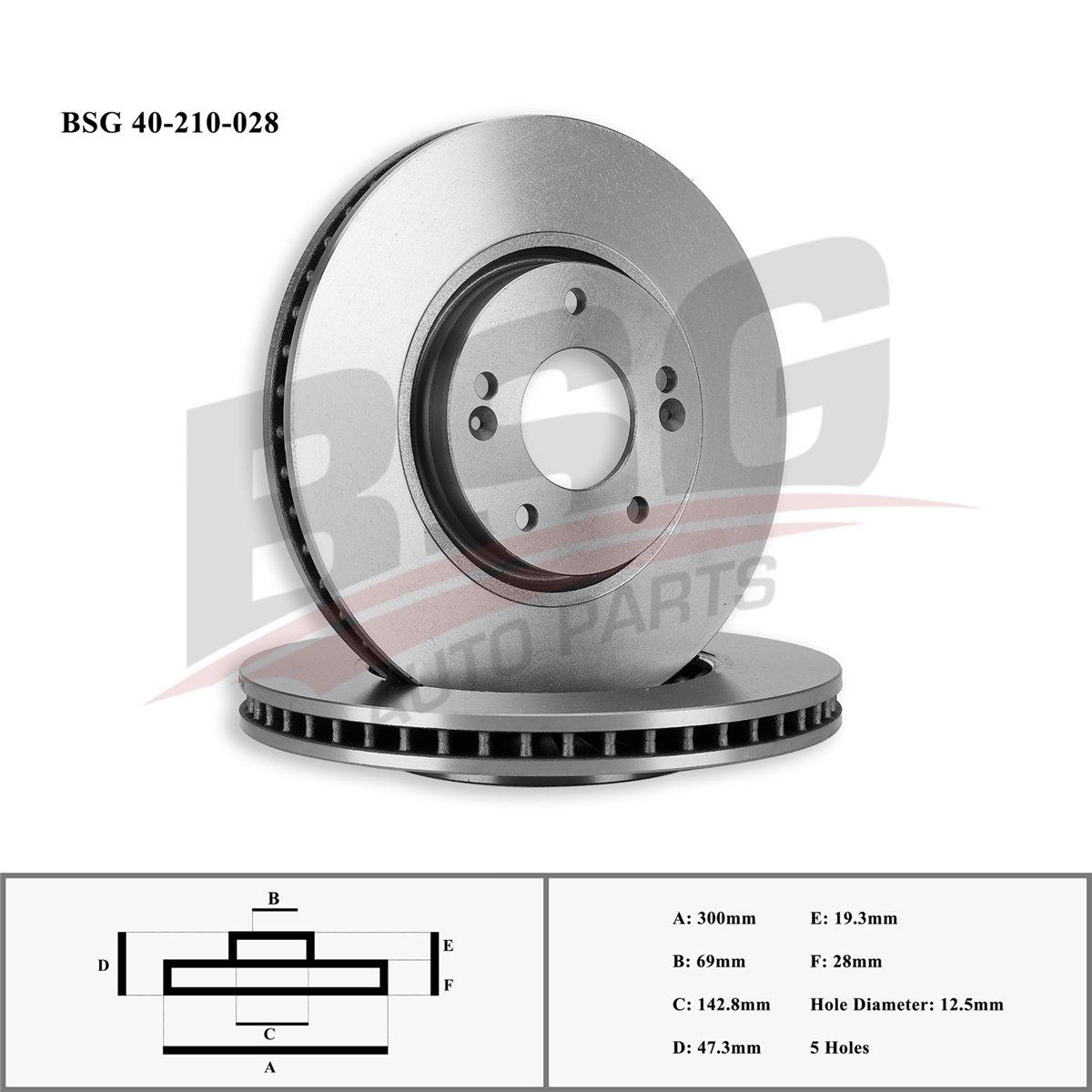 BSG 40-210-028 - Fren Diski Ön - Kore I30/ix35/tucson/ceed/soul/sportage