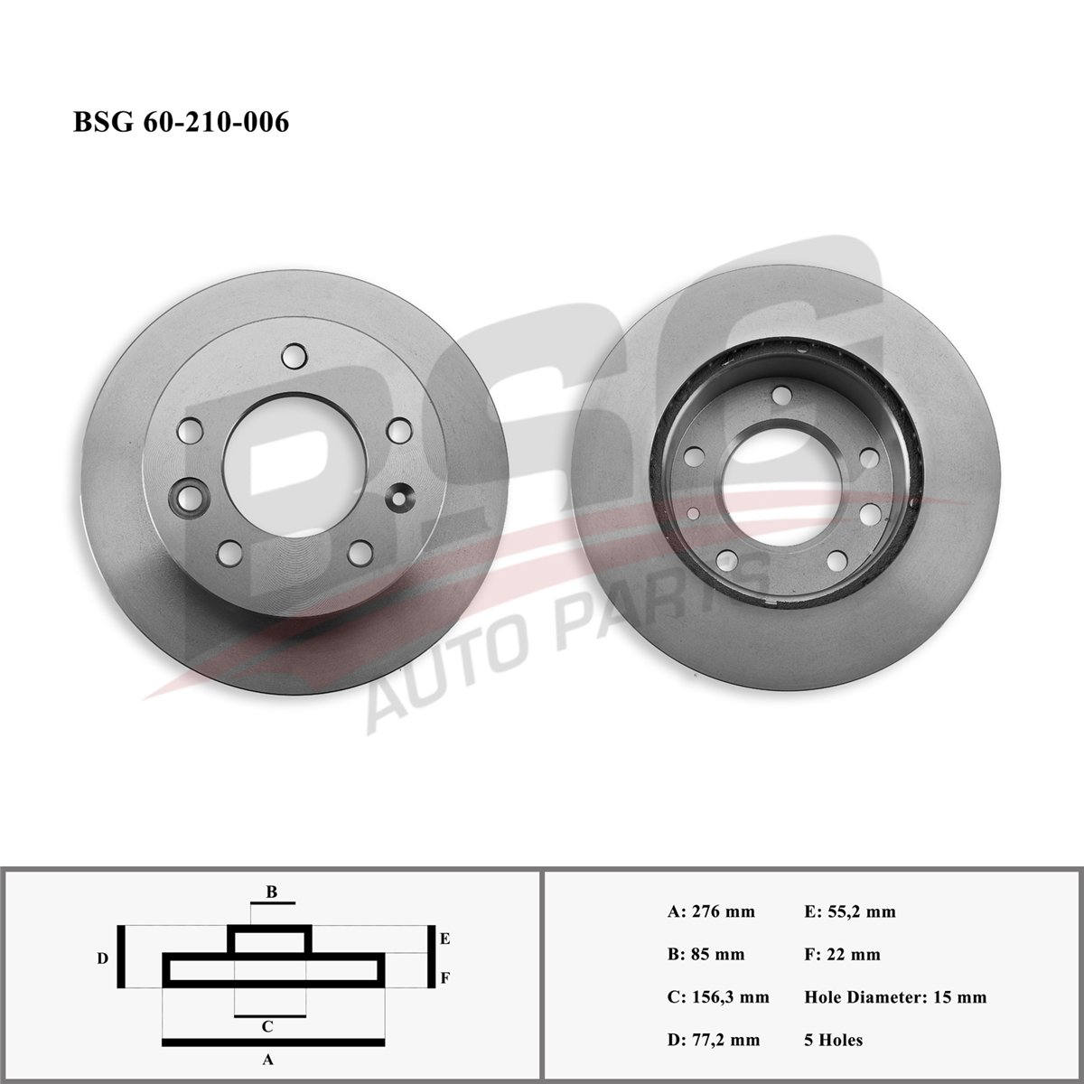 BSG 60-210-006 - Fren Diski Ön - Mercedes W901-902-903-904-909-lt35