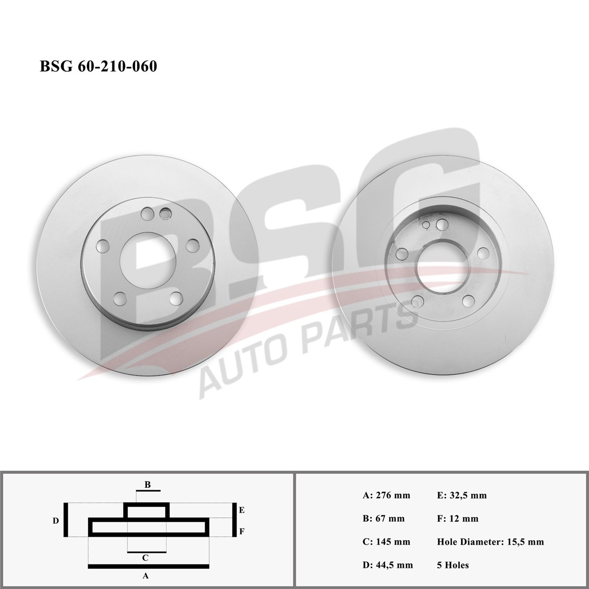 BSG 60-210-060 - Fren Diski Ön - Mercedes A-serisi 169