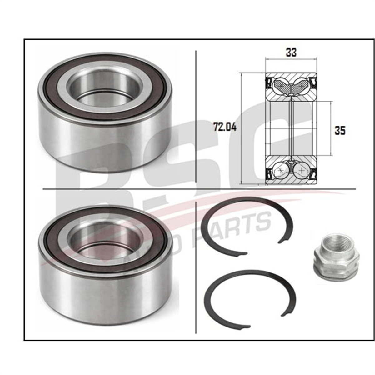BSG 65-605-003 - Teker Rulmani Ön - Opel Corsa D Corsa E Adam