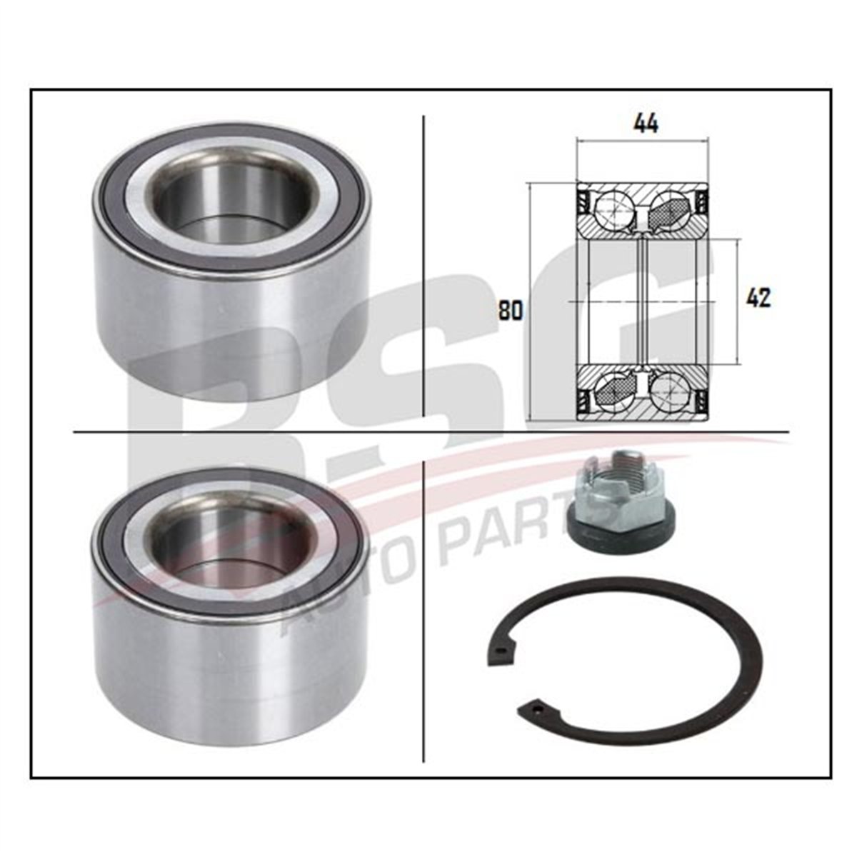 BSG 65-605-027 - Porya Rulmani Ön - Opel Combo E Grandland X 308 Ii 3008 5008 Berlingo C4 C5 Ds7