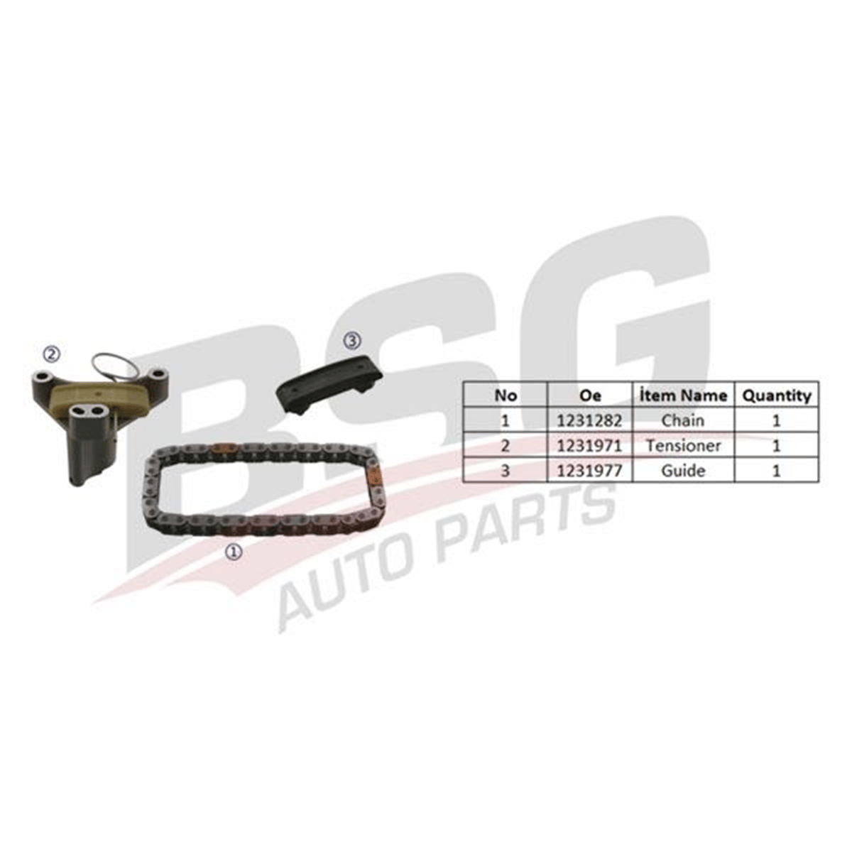 BSG 70-102-001 - Eksantrik Zincir Gergi Seti - Psa 406-407-c5/mondeo/kuga