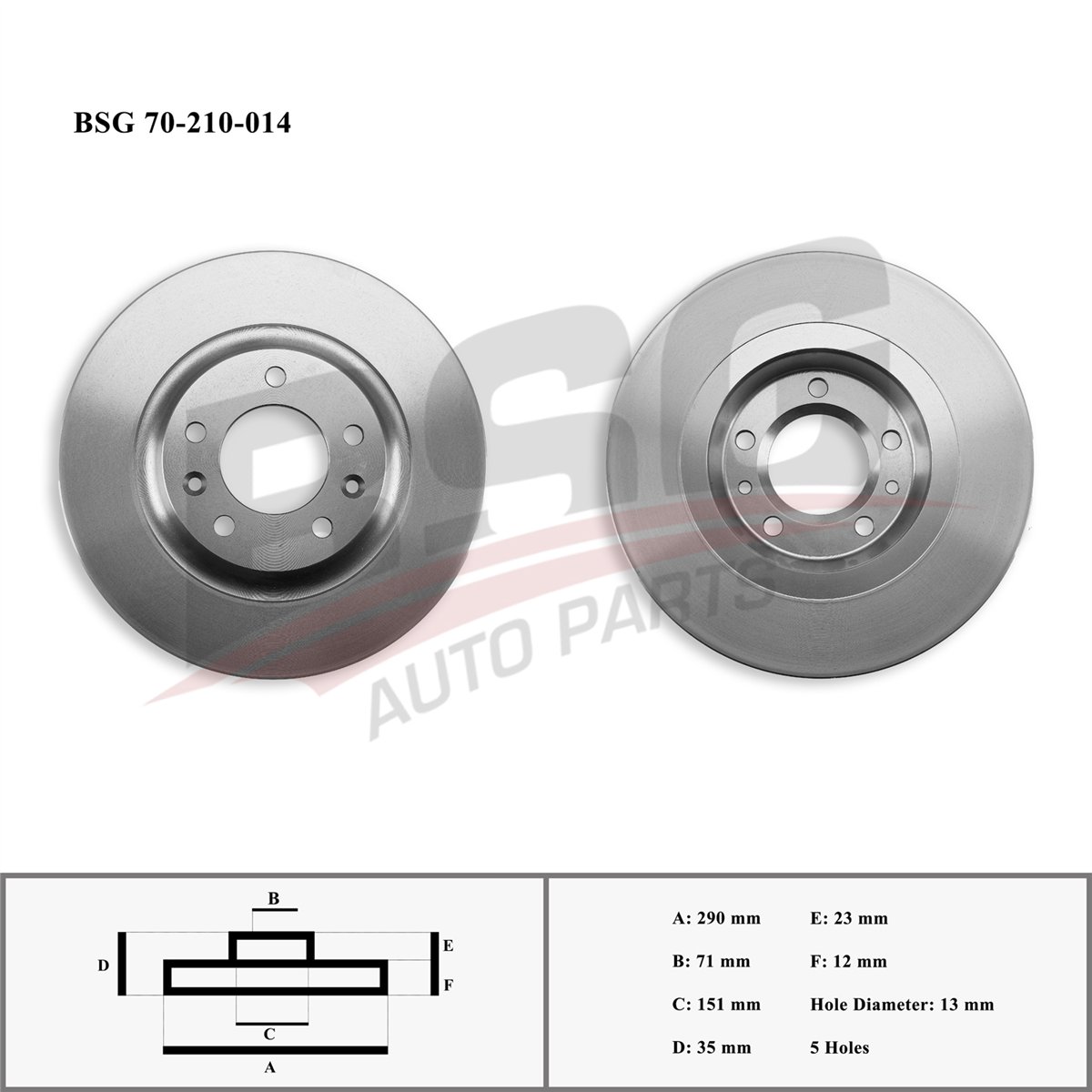 BSG 70-210-014 - Fren Diski Arka - Psa 407/c5 X7/rcz