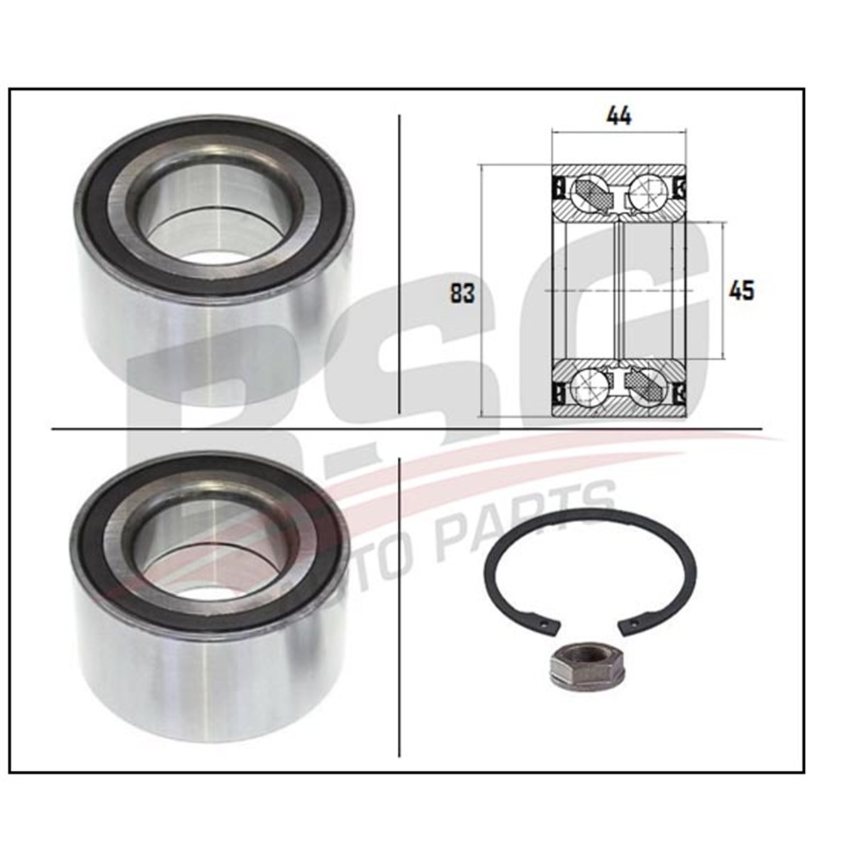 BSG 70-605-014 - Teker Rulmani Ön - Psa 407/508/607/rcz/c5 X7