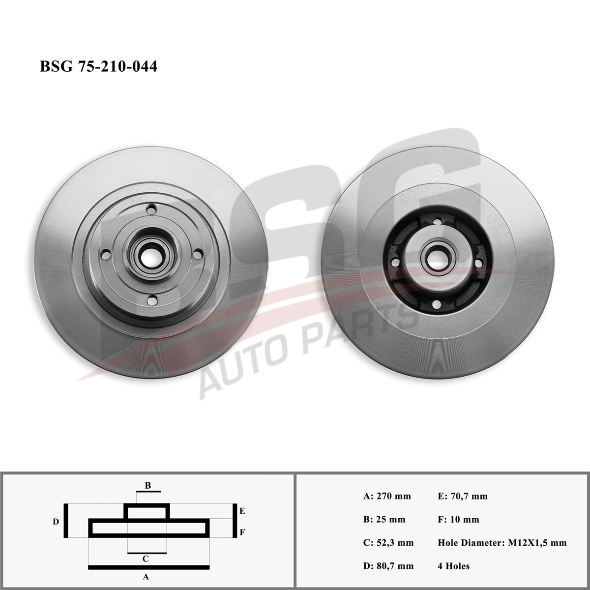 BSG 75-210-044 - Fren Diski Arka - Renault Scenic Ii/megan Ii Sw