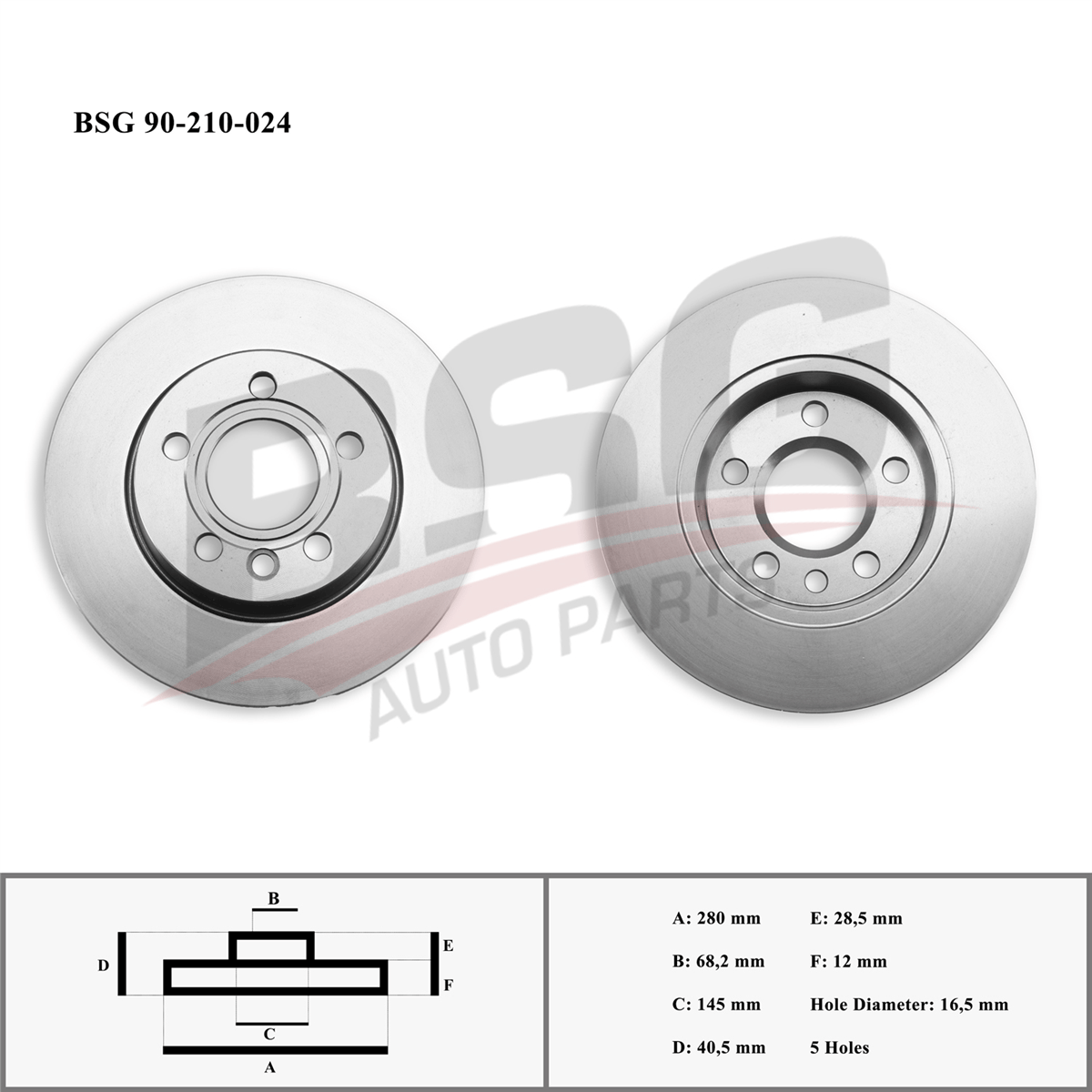 BSG 90-210-024 - Fren Diski Arka - Vw T4