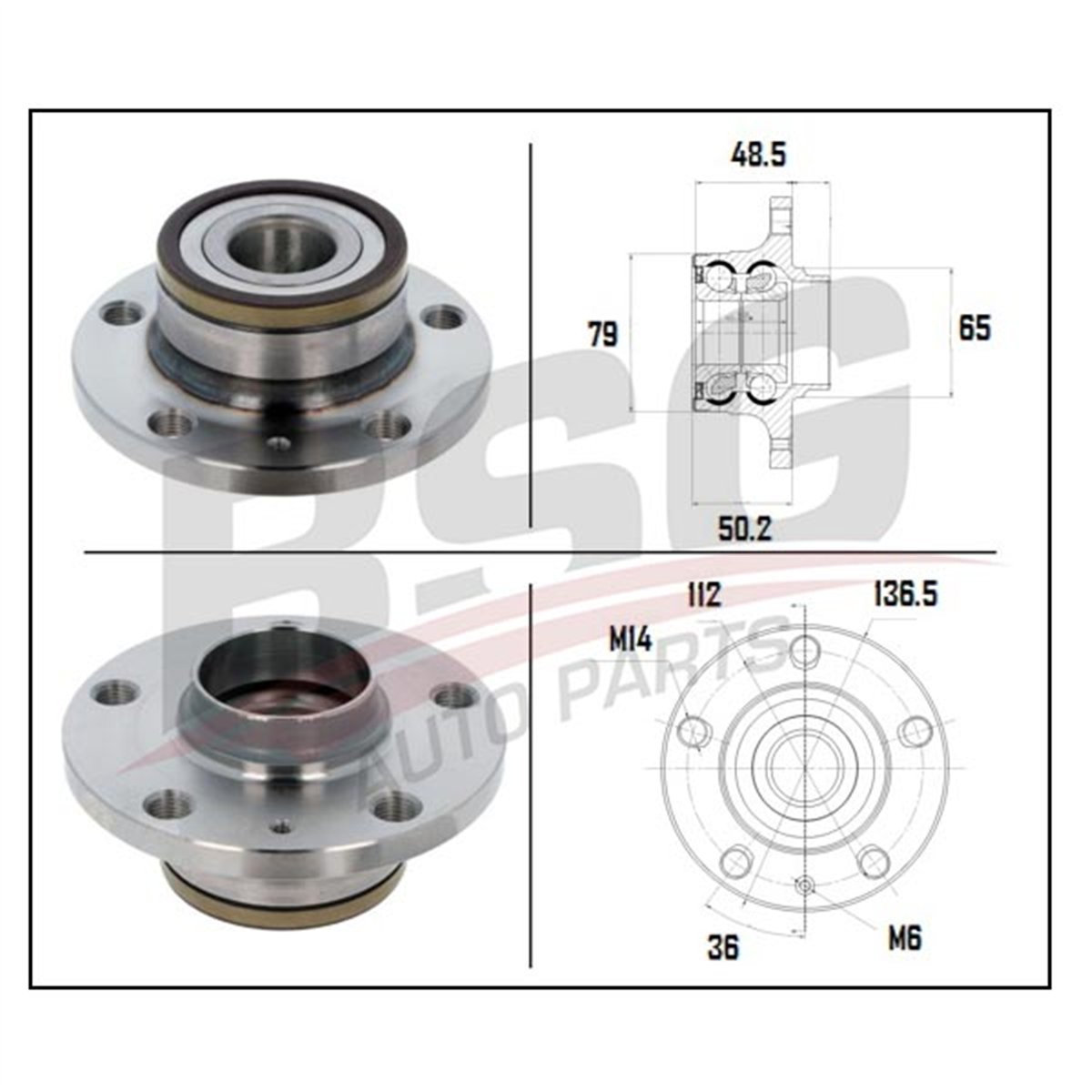 BSG 90-600-005 - Porya Arka - Vw Golf5-golf6-jetta-passat-a3
