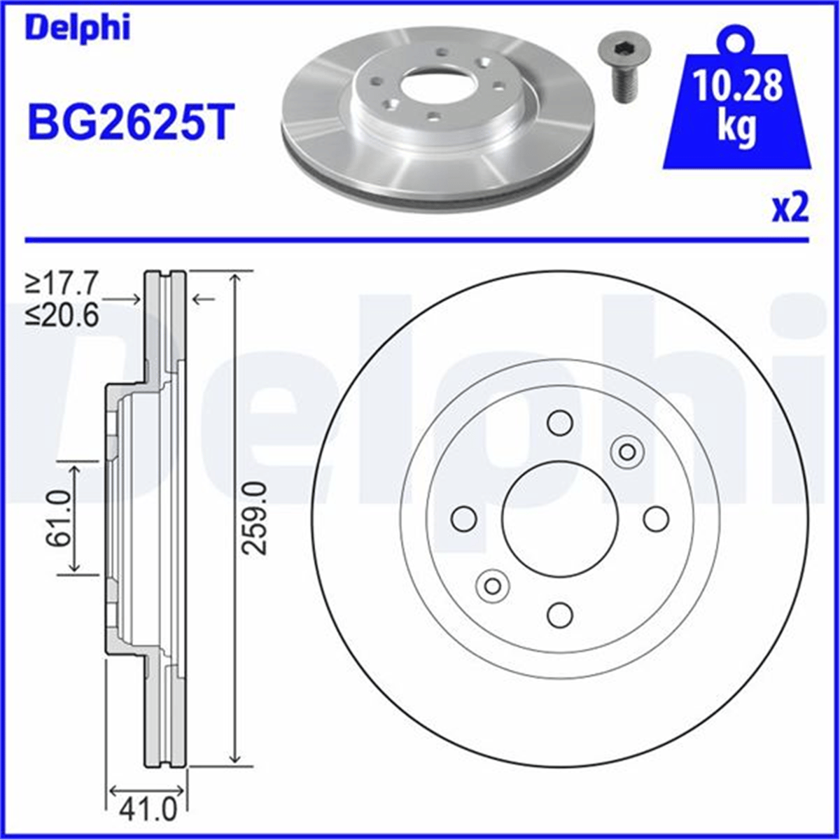 DELPHI BG2625T - Fren Diski Ön - Uni .