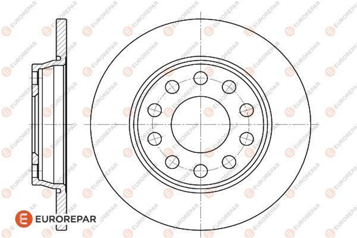 EUROREPAR 1618866080 - Fren Diski Arka - Vw A4