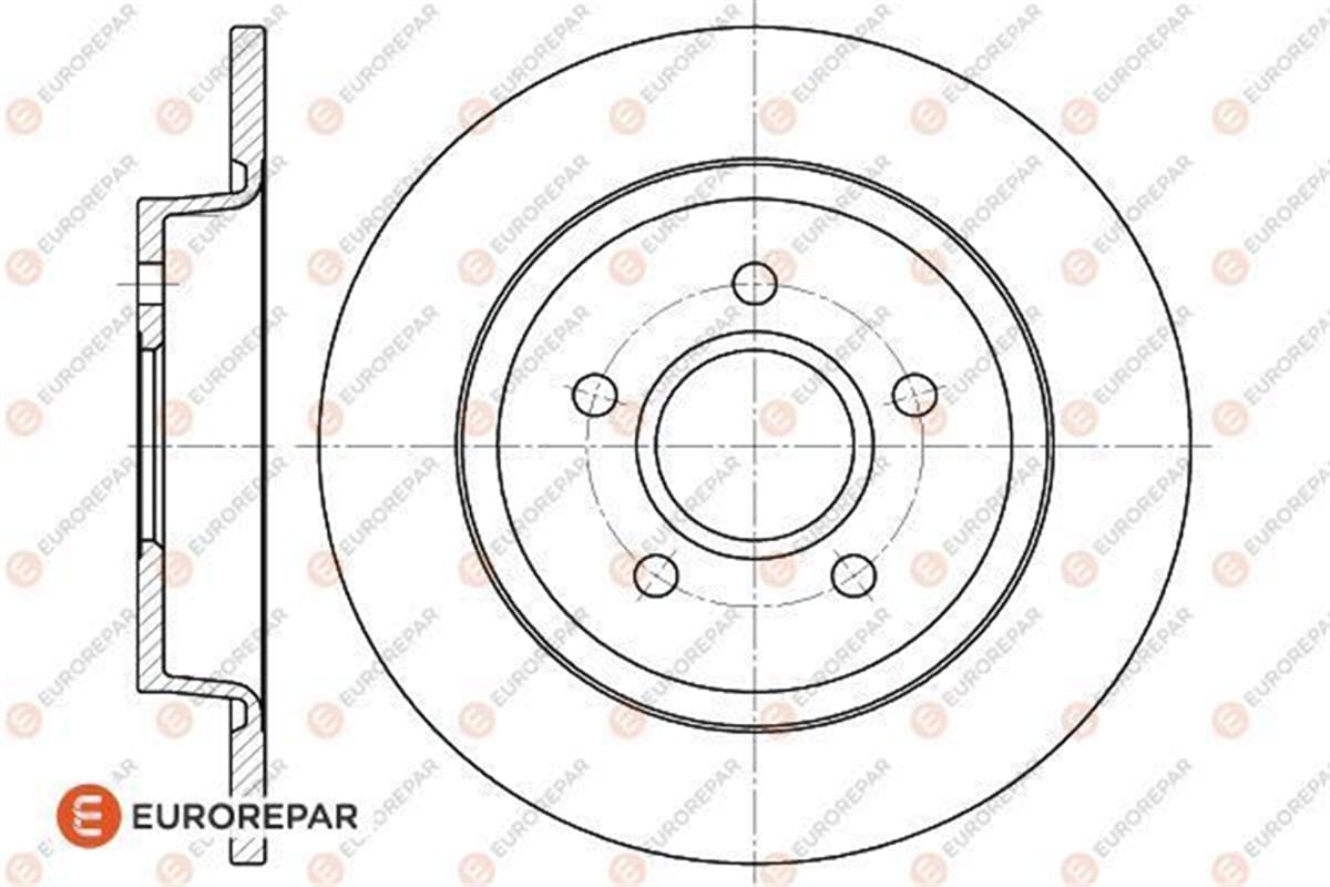 EUROREPAR 1618869780 - Fren Diski Arka - Ford Focus/c-max/s40/v40