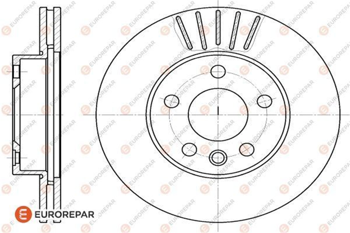 EUROREPAR 1618874080 - Fren Diski Ön - Vw T4