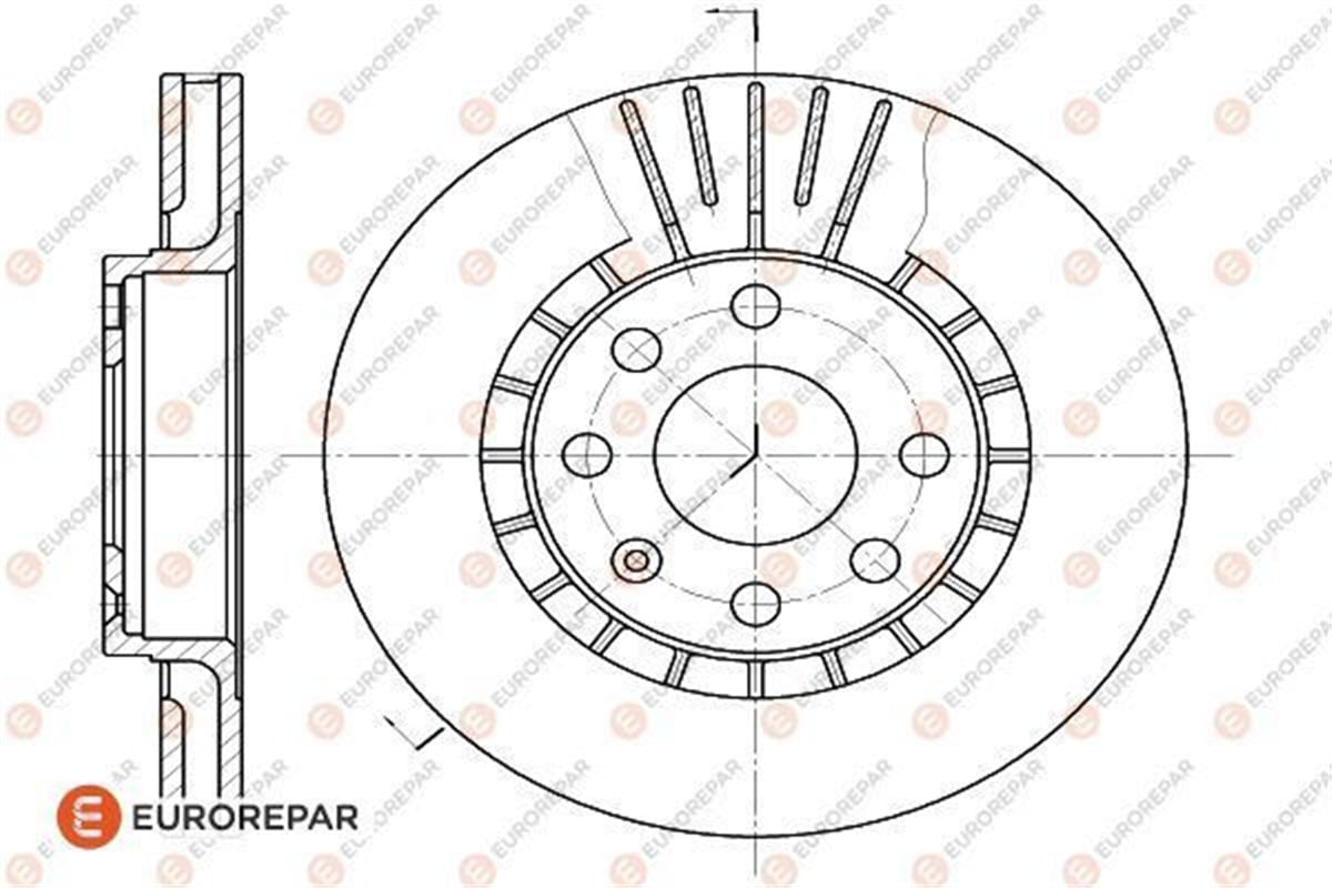 EUROREPAR 1618879080 - Disk Ayna Ön - Opel Astra F Vectra A Vectra B
